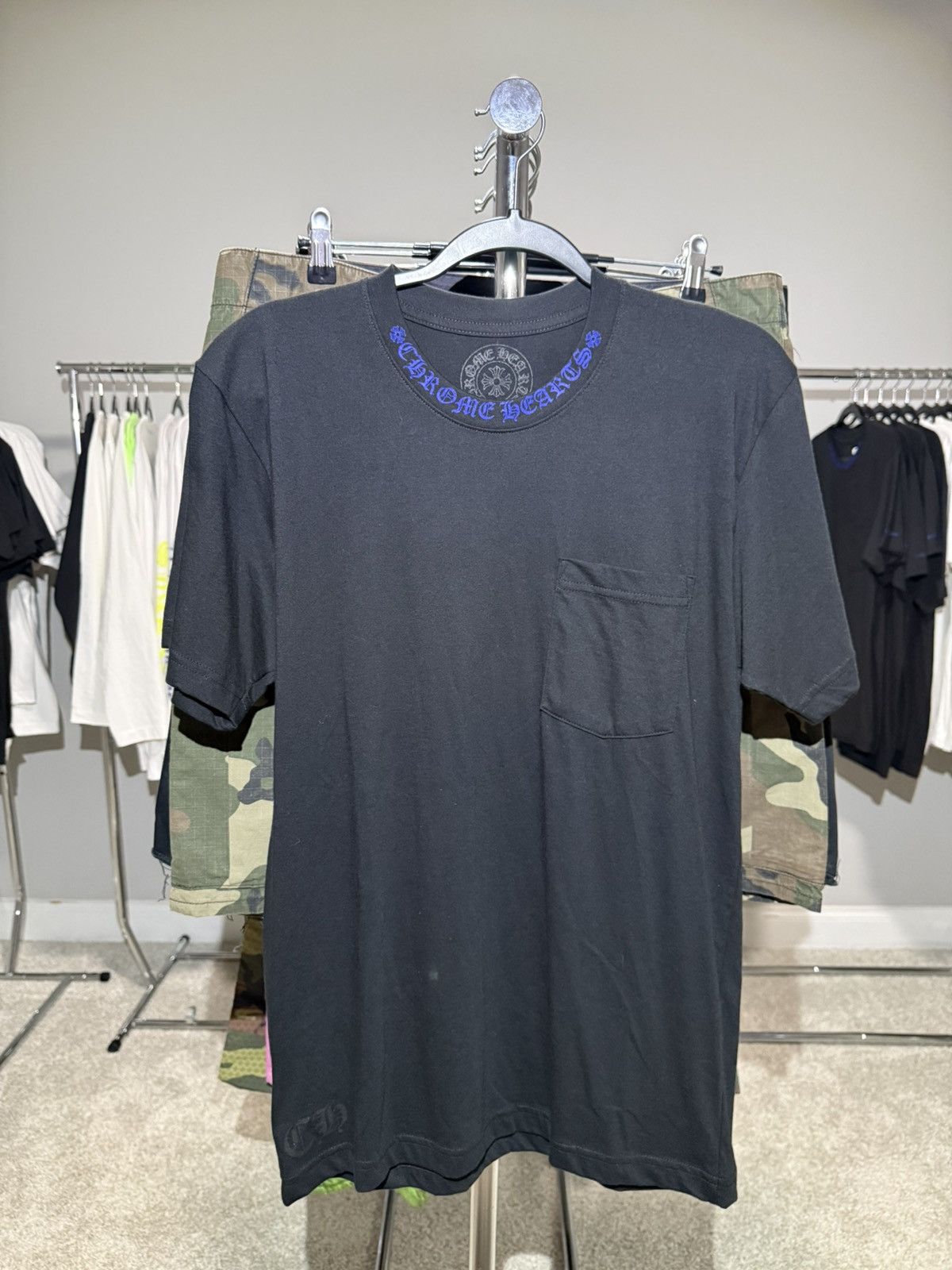 Chrome Hearts Black/Blue Neck Logo S/s