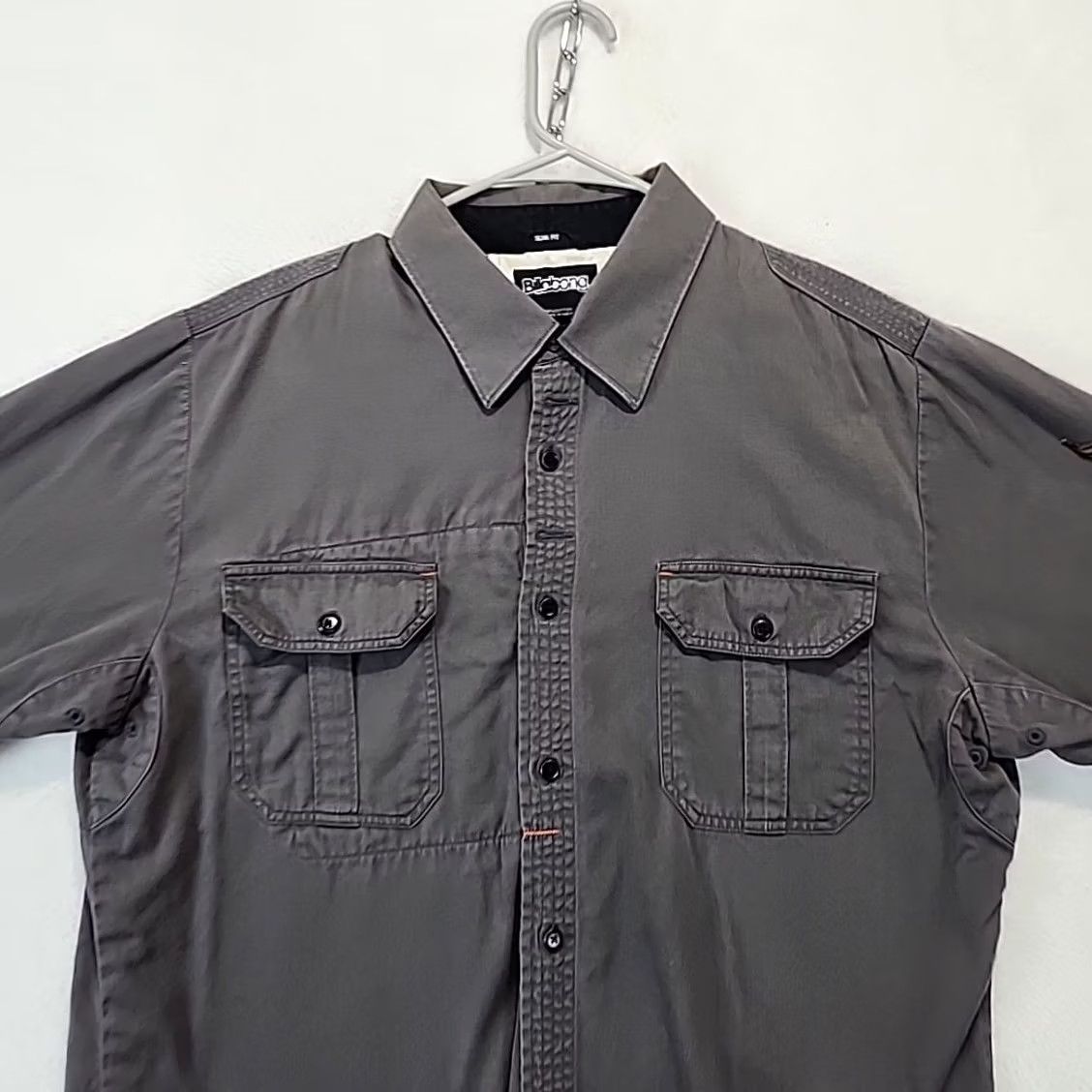 Billabong Billabong Mens L Gray Long Sleeve Button-Up Shirt Grunge Skater Mechanics Pocketed Casual Size US L / EU 52-54 / 3 - 3 Thumbnail