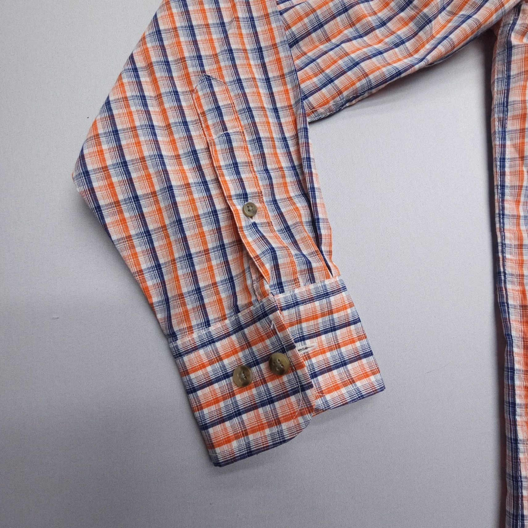Wrangler Wrangler Button-Down Shirt Mens Medium Plaid Western Long Sleeve Workwear Orange Cotton Blend Button-Up Casual Mens Shirt Size US M / EU 48-50 / 2 - 5 Thumbnail