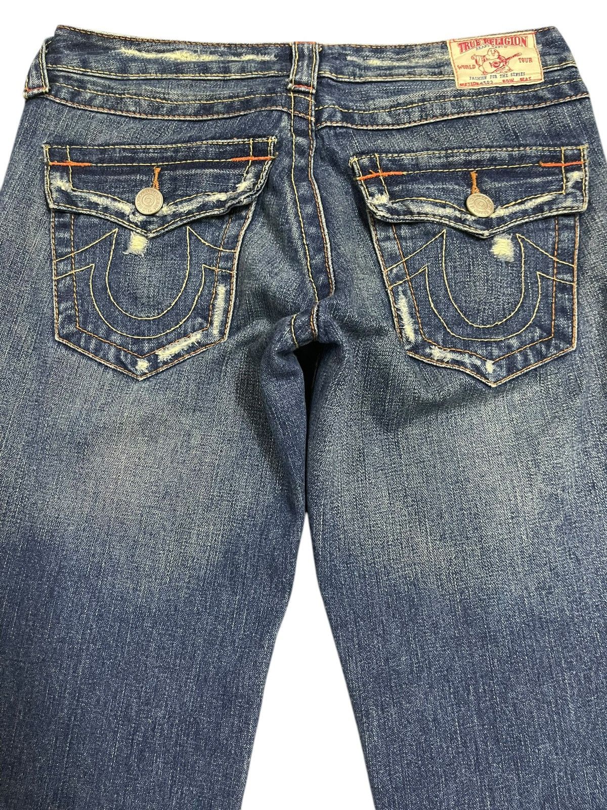 True Religion Vintage True Religion Blue Wash Distressed Bootcut Jeans Size US 28 / EU 44 - 5 Thumbnail