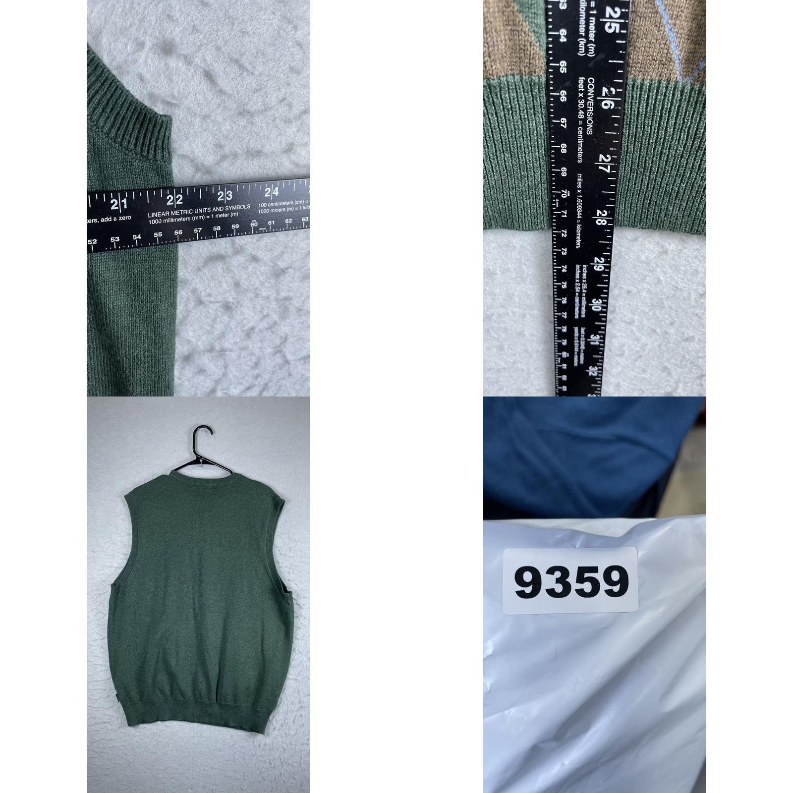 Izod IZOD Vest Mens Large Green Argyle V-Neck Cotton Knit Preppy Casual Golf Sleeveless Pullover Size US L / EU 52-54 / 3 - 8 Thumbnail