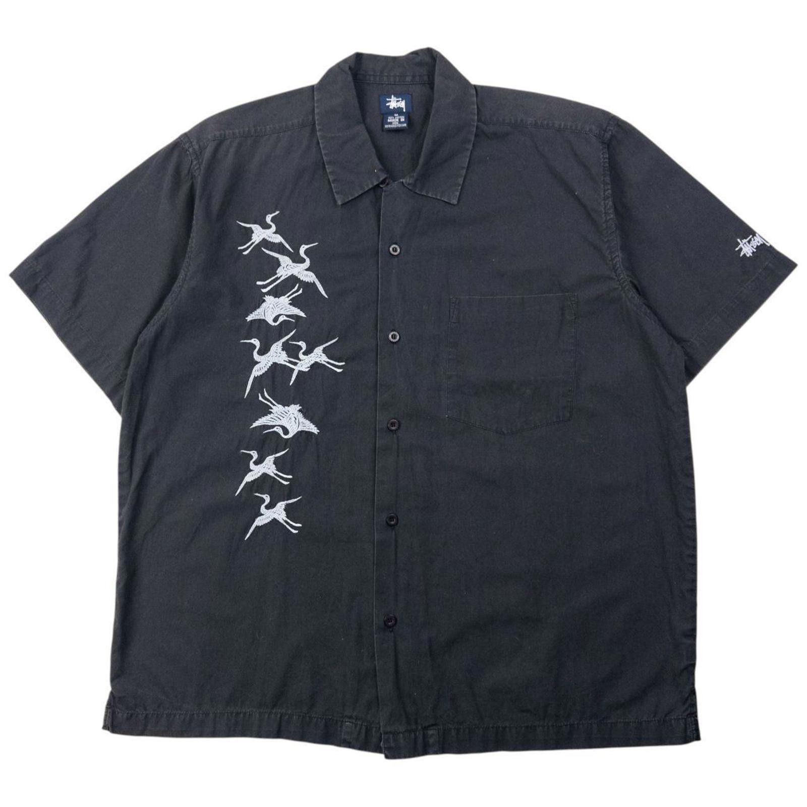 Stussy Vintage 2000s Stussy Crane Short Sleeve Button Up Shirt L Size US L / EU 52-54 / 3 - 1 Thumbnail