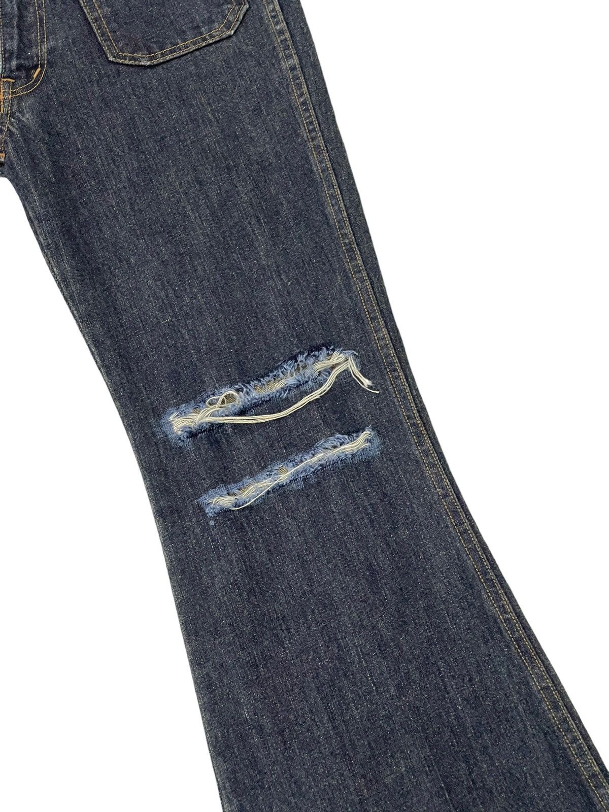 Japanese Brand Flare Jeans Blue Way Japan Distress Bell Bottom 7🟦5 Size US 28 / EU 44 - 7 Thumbnail