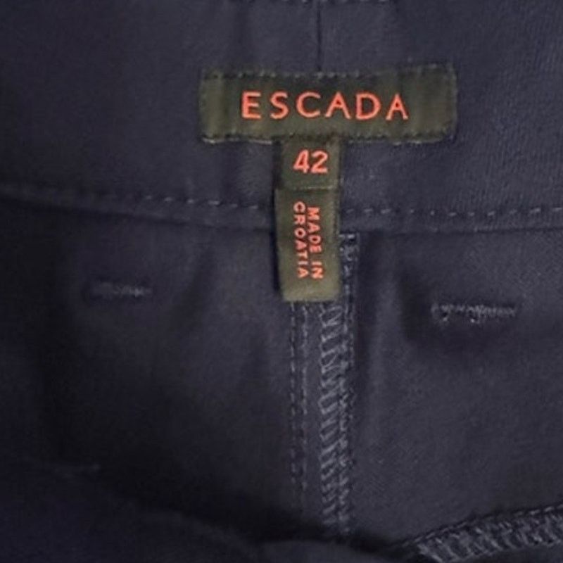 Escada ESCADA Navy Blue Straight Leg Stretch Trousers Pants 42 Size 28" / US 6 / IT 42 - 7 Thumbnail