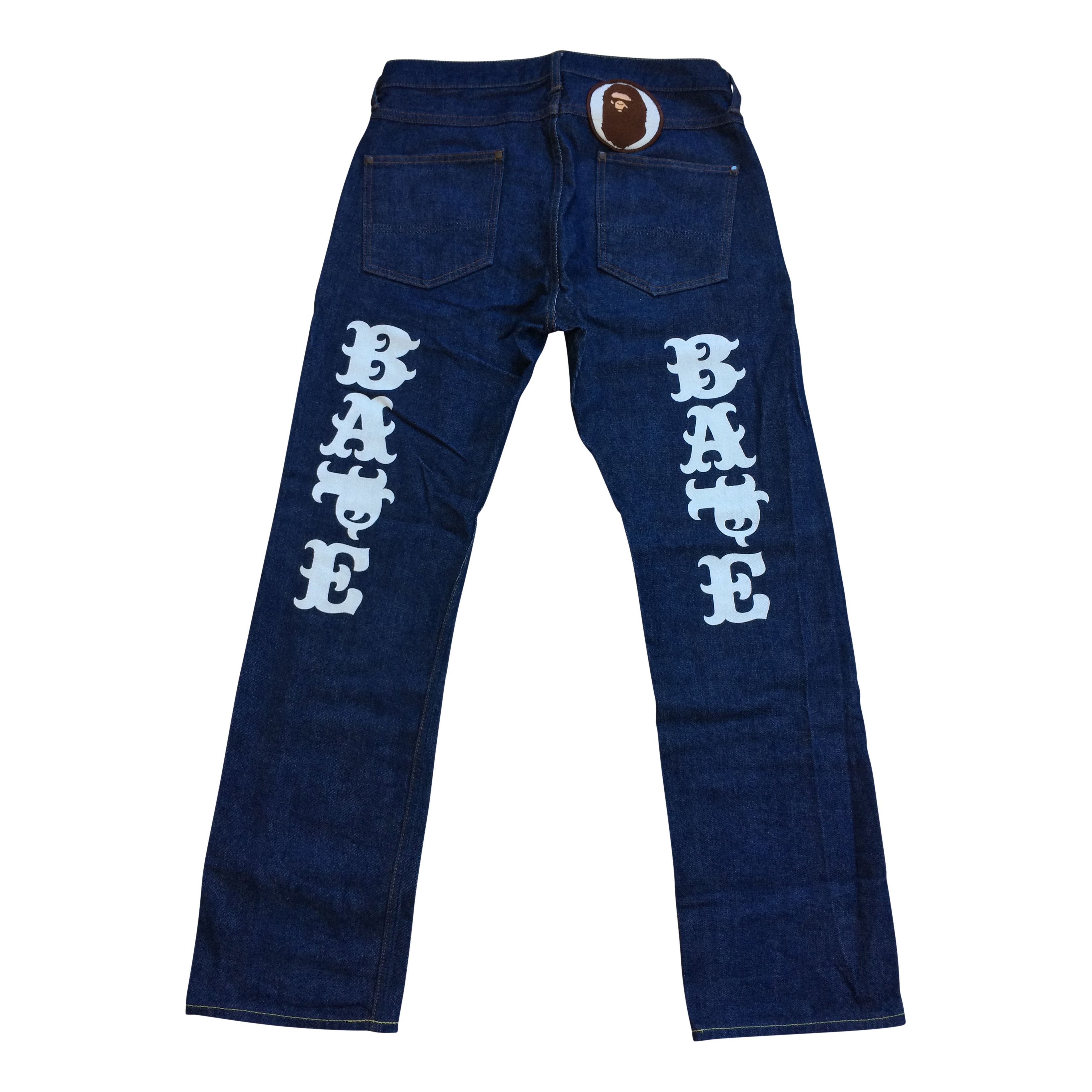 Bape OG Bape Spellout Logo Denim Size US 30 / EU 46 - 1 Thumbnail