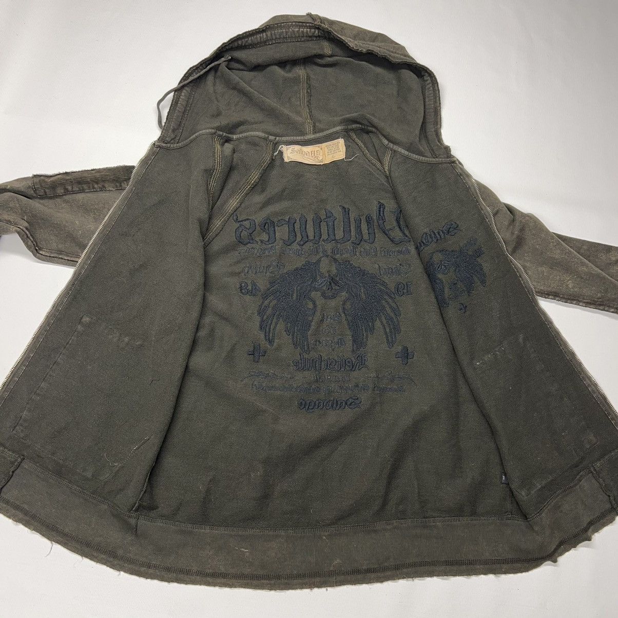 If Six Was Nine × Japanese Brand × Salvage Salvage Hoodie Y2K Skull Cross Wing Japanese Sweatshirt Size US L / EU 52-54 / 3 - 15 Thumbnail