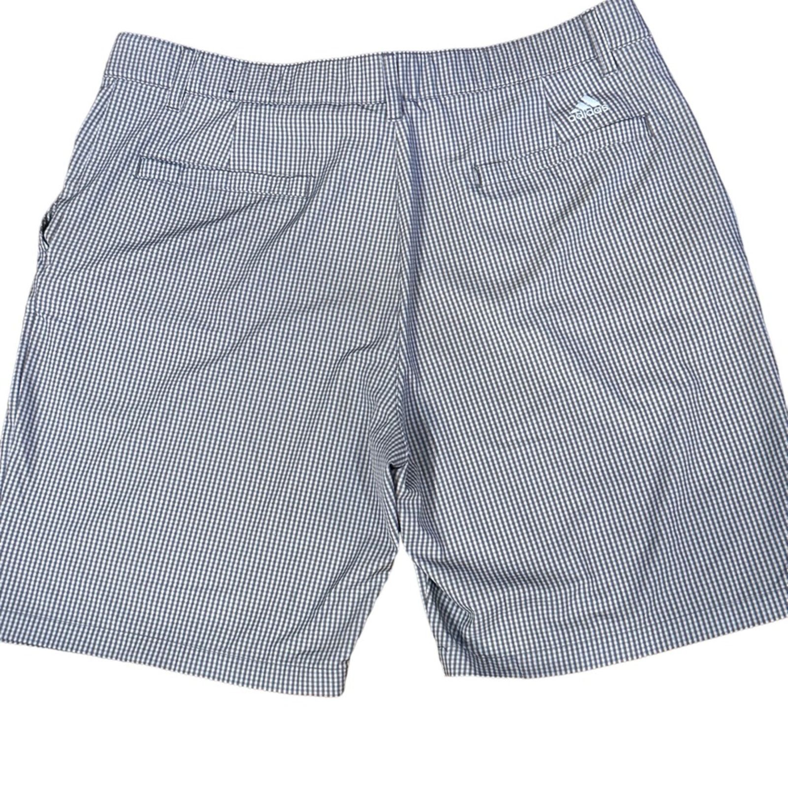 Adidas Adidas Mens 38 Blue Checked Polyester Elastin Golf Shorts Size US 38 / EU 54 - 2 Thumbnail