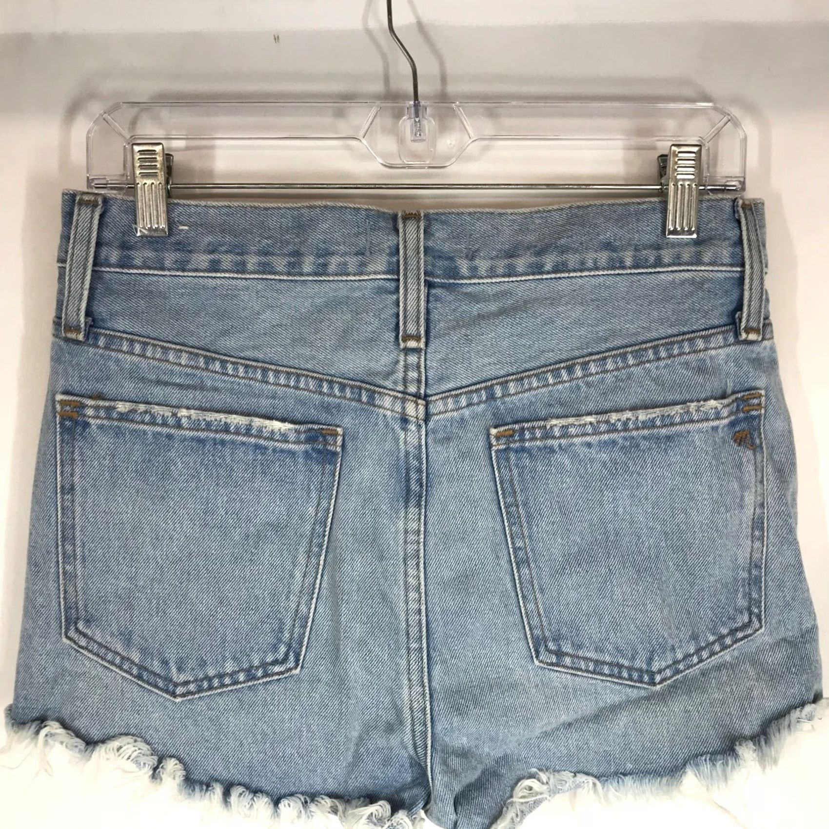Madewell Madewell Relaxed Denim Shorts Light Wash High Rise Raw Hem 25 Size 42" / US 20 - 5 Thumbnail