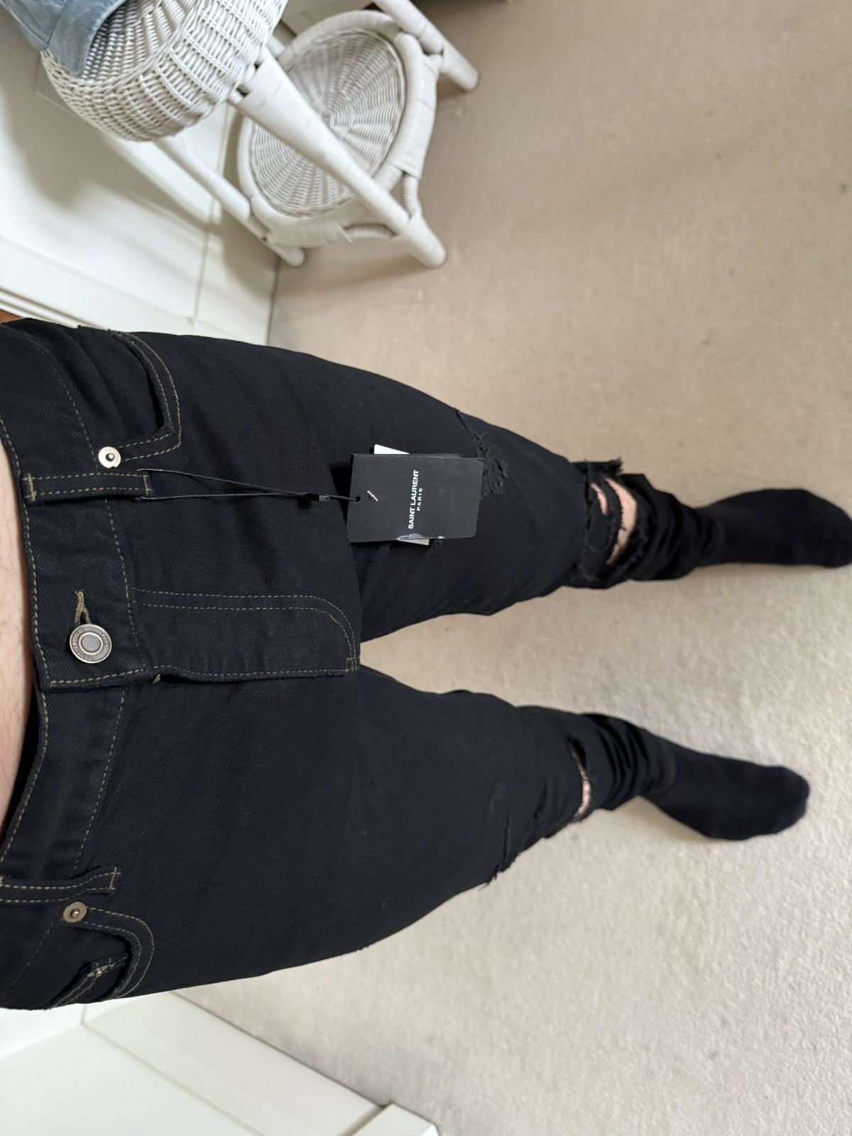 Saint Laurent Paris SS16 Saint Laurent surf sound crash trash black ripped jeans Size US 32 / EU 48 - 4 Thumbnail