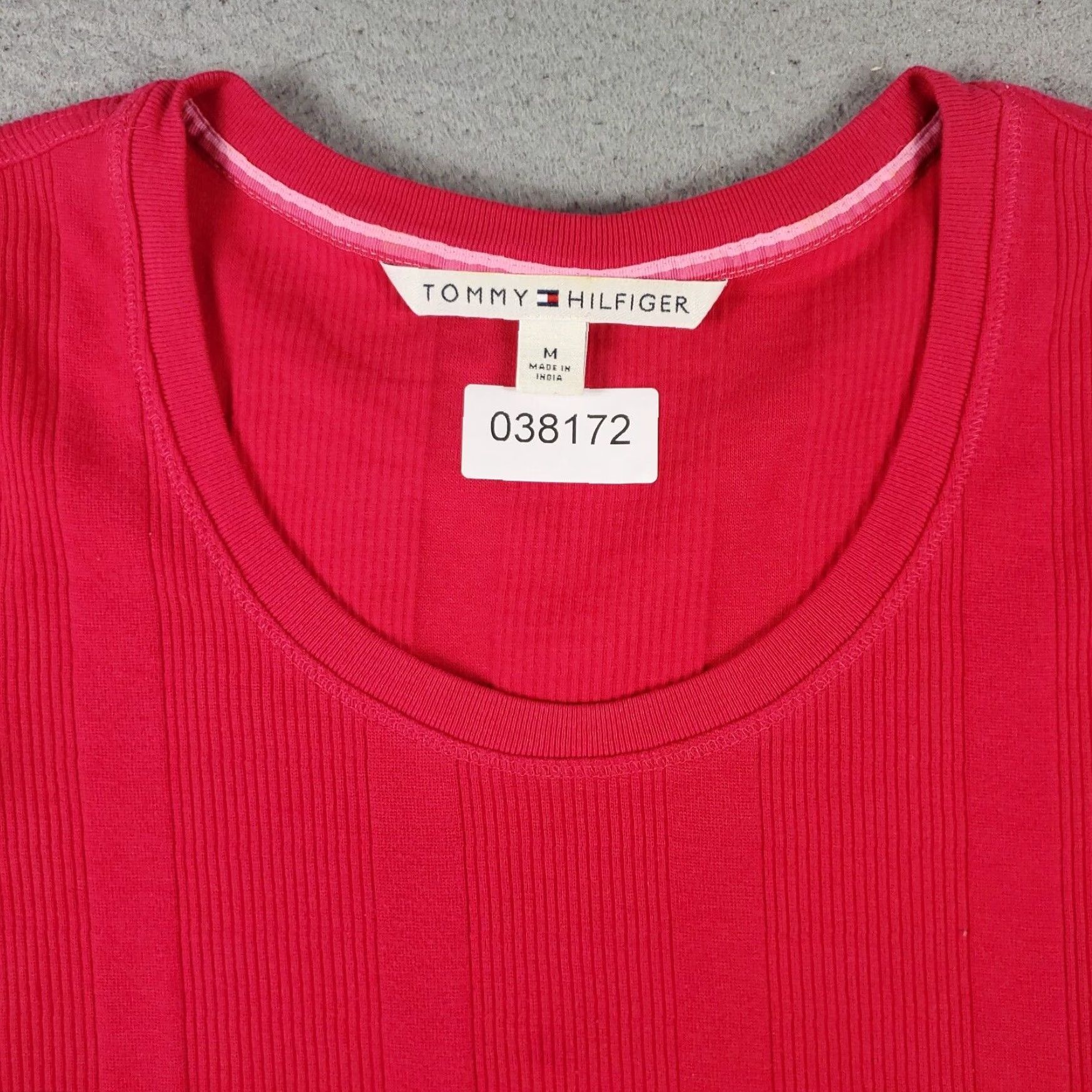 Tommy Hilfiger Tommy Hilfiger Womens Medium Red Short Sleeve Crew Neck Cotton T Shirt Size M / US 6-8 / IT 42-44 - 2 Thumbnail