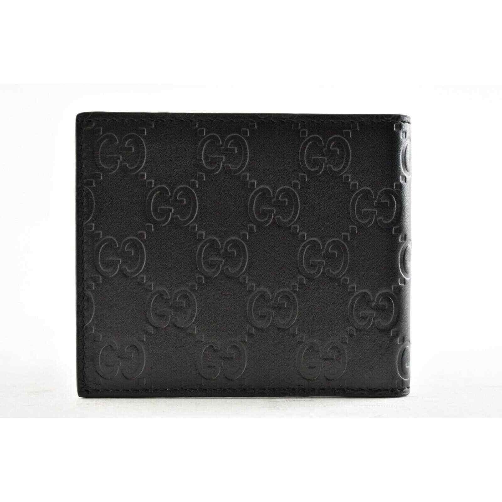 Gucci Gucci Signature Black Leather Card Holder Bifold Wallet Size ONE SIZE - 5 Thumbnail