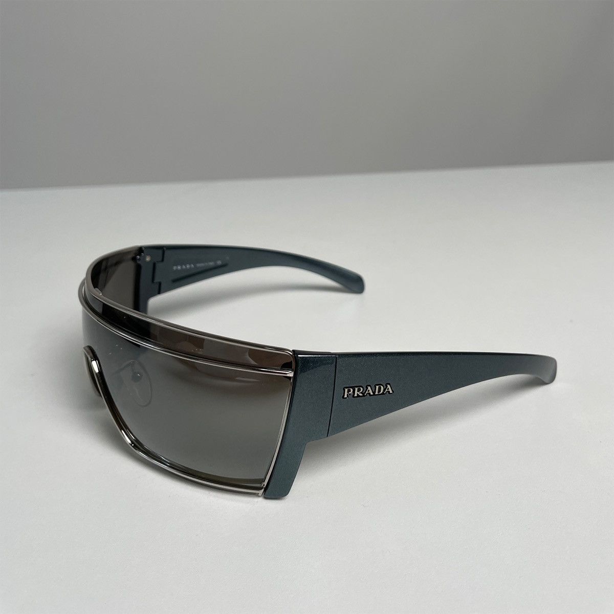 Prada PRADA 80’s Silver Mask Sunglasses Size ONE SIZE - 5 Thumbnail