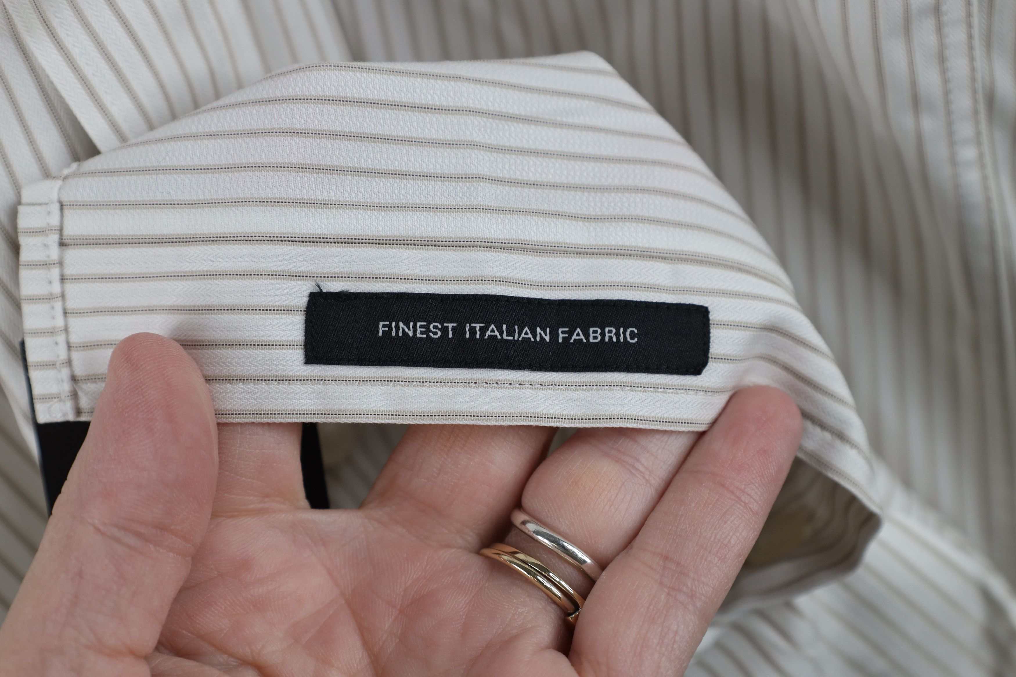 Hugo Boss New Hugo Boss Pinstriped Collared Button Shirt White Gray Size US M / EU 48-50 / 2 - 12 Thumbnail