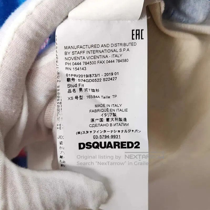 Dsquared2 DSQUARED2 Graphic Cotton T-Shirt for Men . Size US XS / EU 42 / 0 - 7 Thumbnail