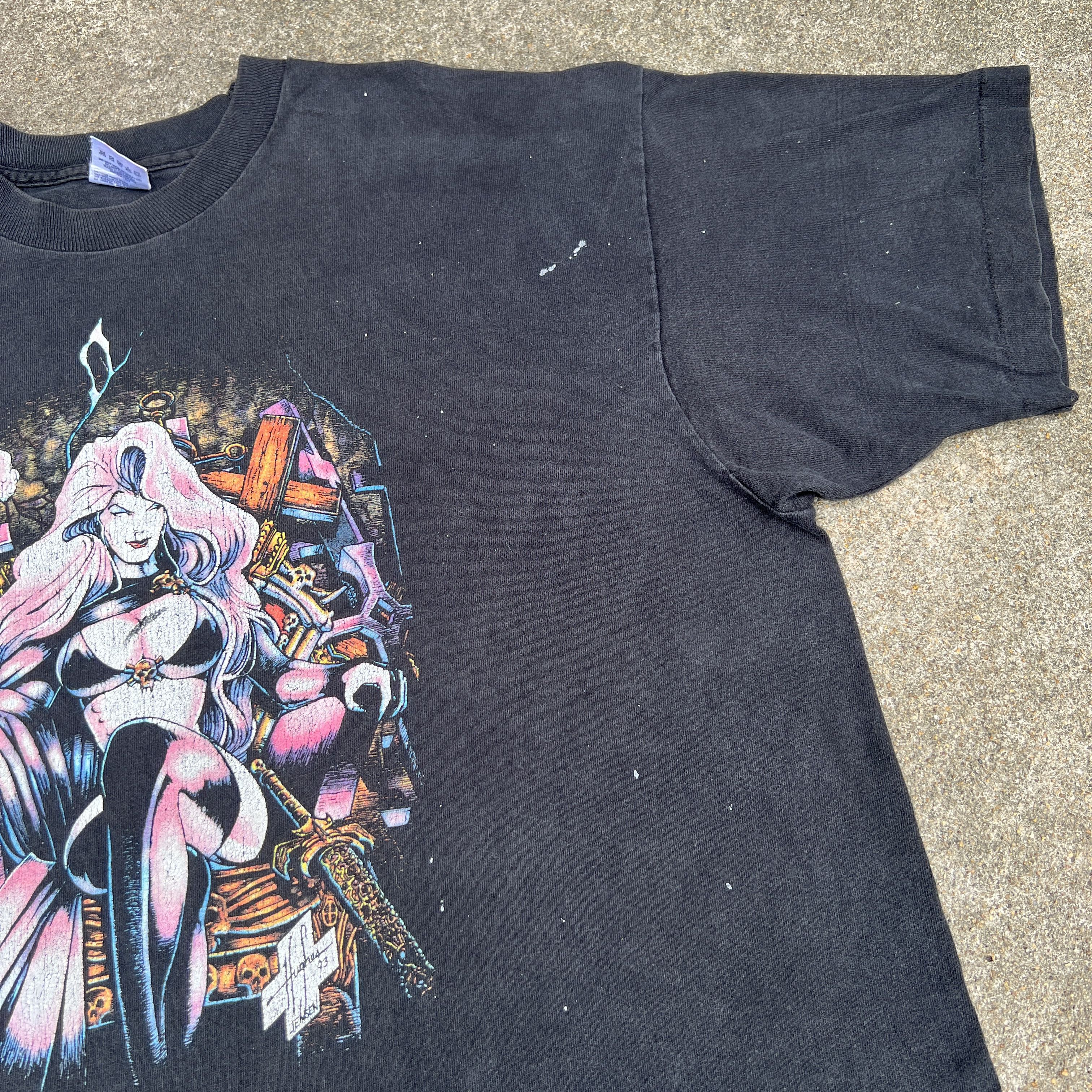 Marvel Comics × Vintage Vintage 1993 lady death Marvel Chaos! Comics Tee Faded Size US XL / EU 56 / 4 - 11 Thumbnail