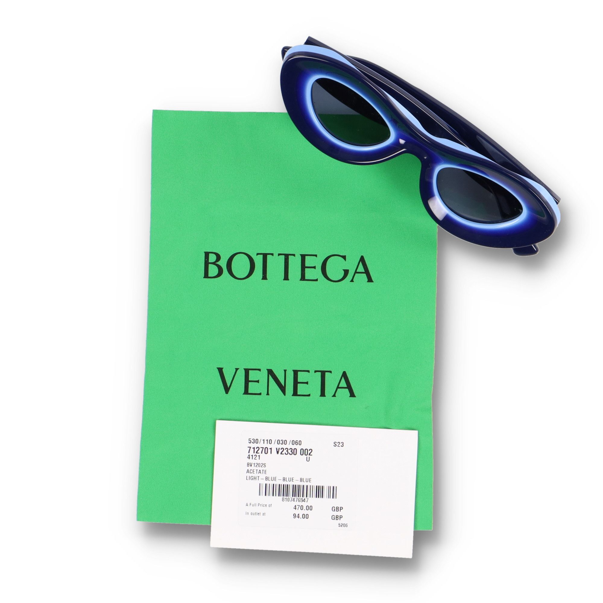 Bottega Veneta Blue Hue BV1202S Acetate Cat Eye Sunglasses Size ONE SIZE - 9 Thumbnail