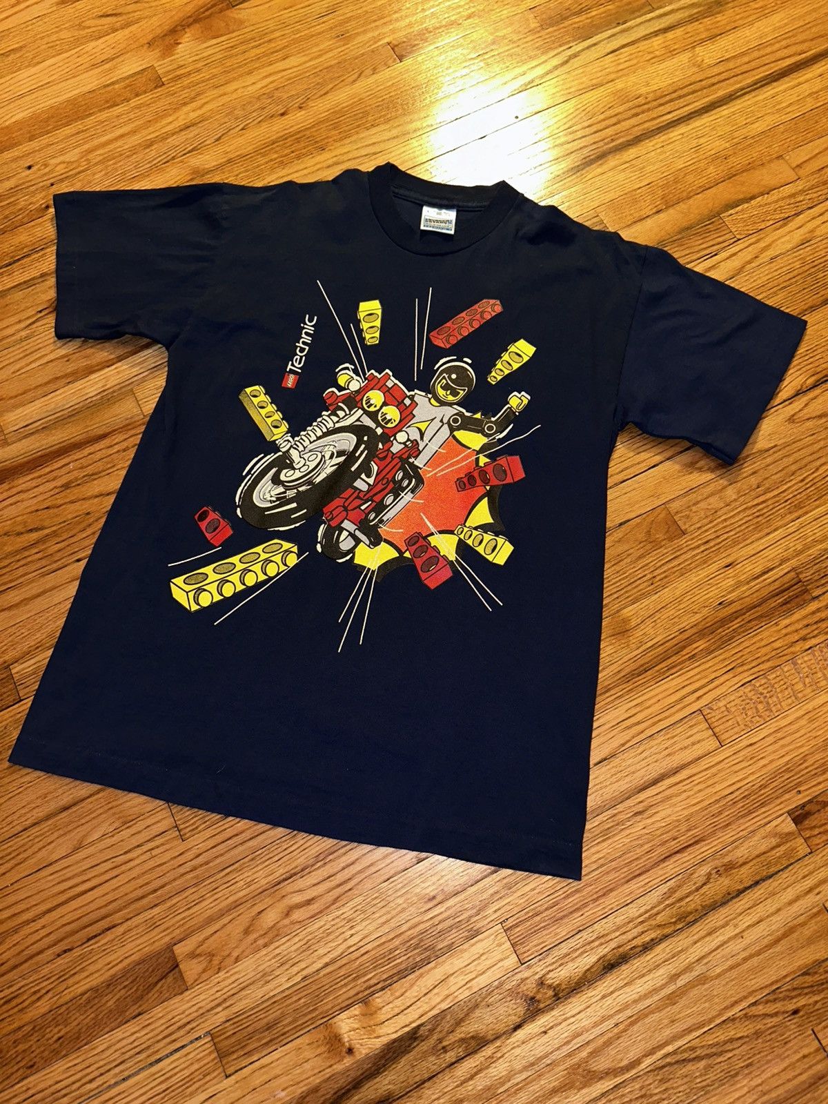 LEGO Vintage 90’s LEGO Technic T-Shirt - Navy - Euro Screen Stars Size US L / EU 52-54 / 3 - 1 Thumbnail