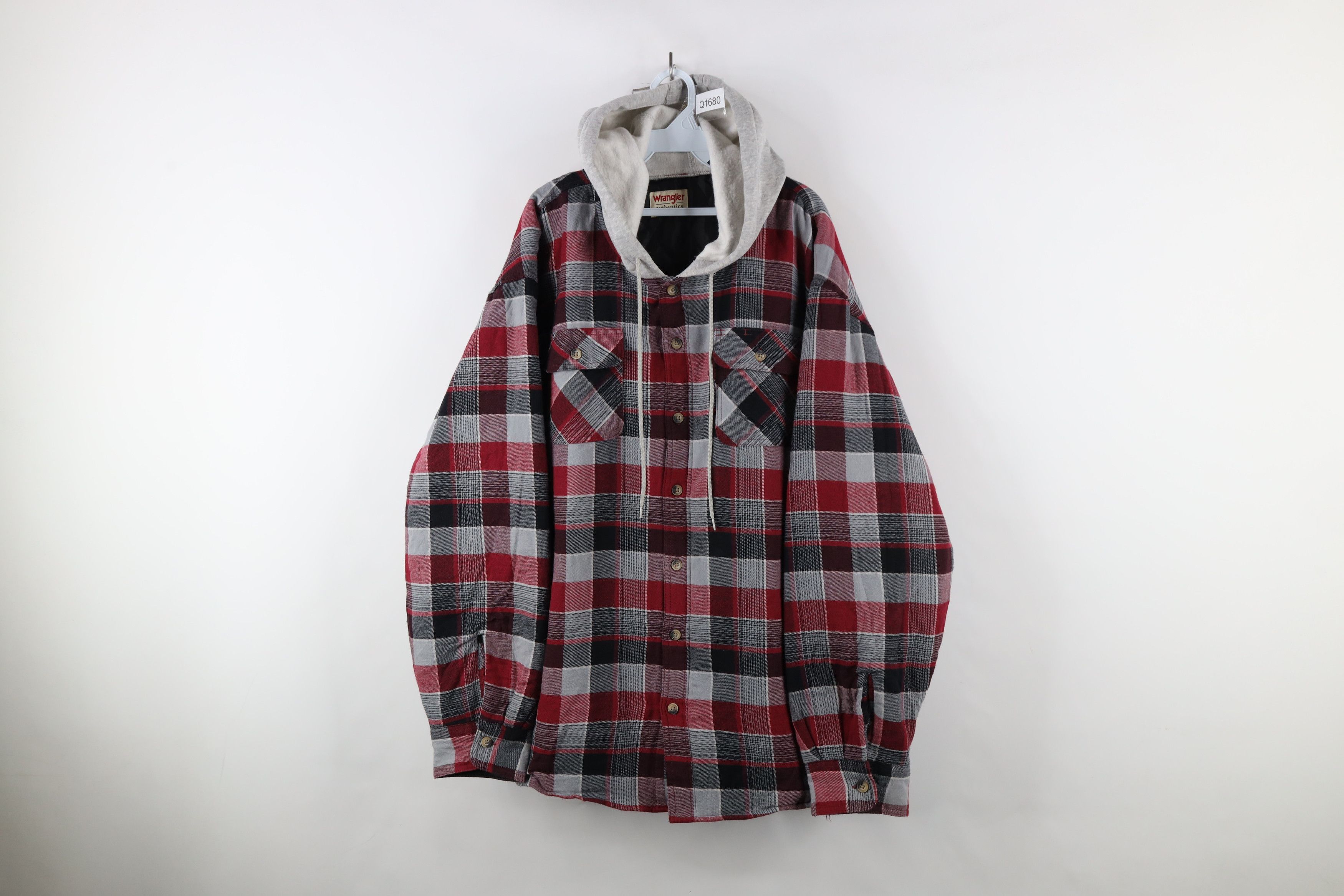 Vintage × Wrangler Vintage Wrangler Hooded Button Shirt Jacket Jac Shirt Size US XXL / EU 58 / 5 - 1 Thumbnail