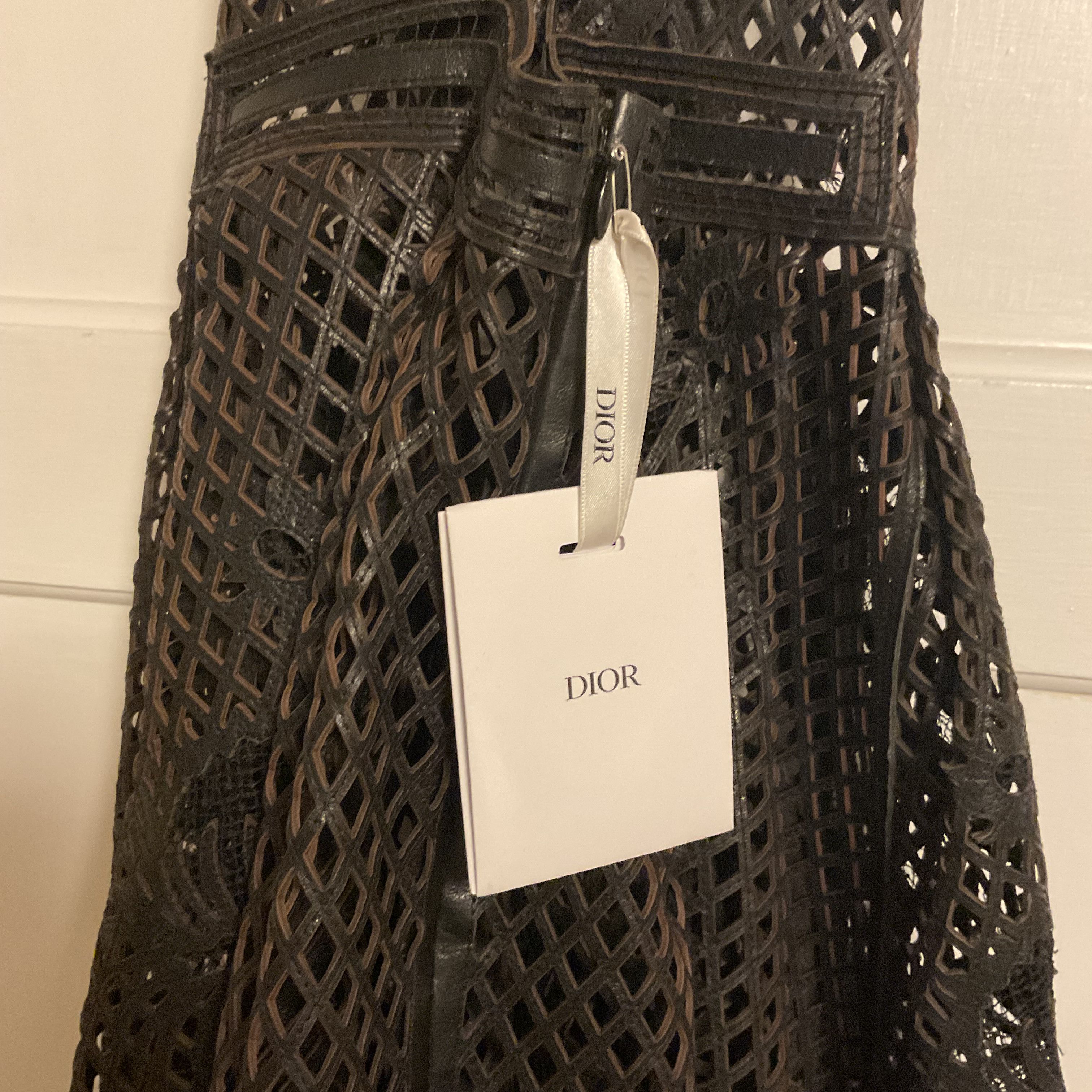 Dior NWT Christian Dior lambskin leather Black dress Eyelet Laser Size M / US 6-8 / IT 42-44 - 5 Thumbnail