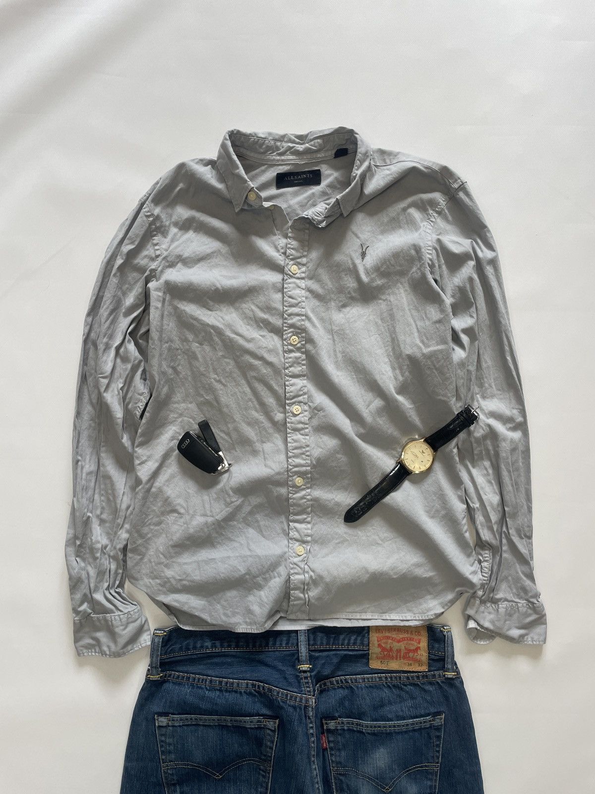 Allsaints AllSaints "Redondo Slim Fit Shirt Minimalist Indie Aesthetic Size US S / EU 44-46 / 1 - 1 Thumbnail