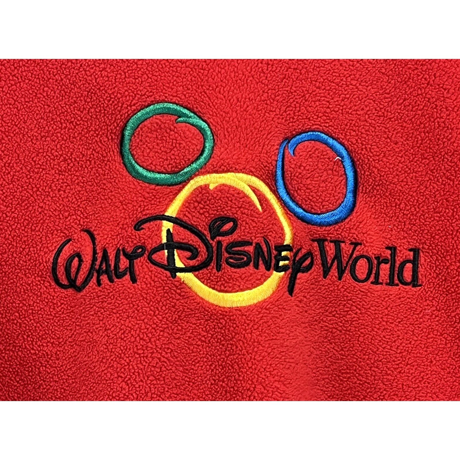 Disney Vintage Walt Disney World Fleece Pullover Shirt Sz S Red Unisex 90’s Mickey Ears Logo Embroidered Graphic Print Sweatshirt Pullover Size US S / EU 44-46 / 1 - 3 Thumbnail