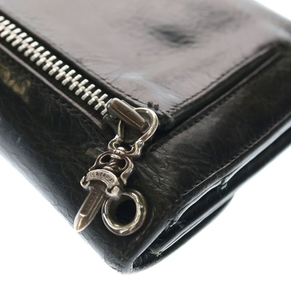 Chrome Hearts Wave Leather Wallet Black BCA375