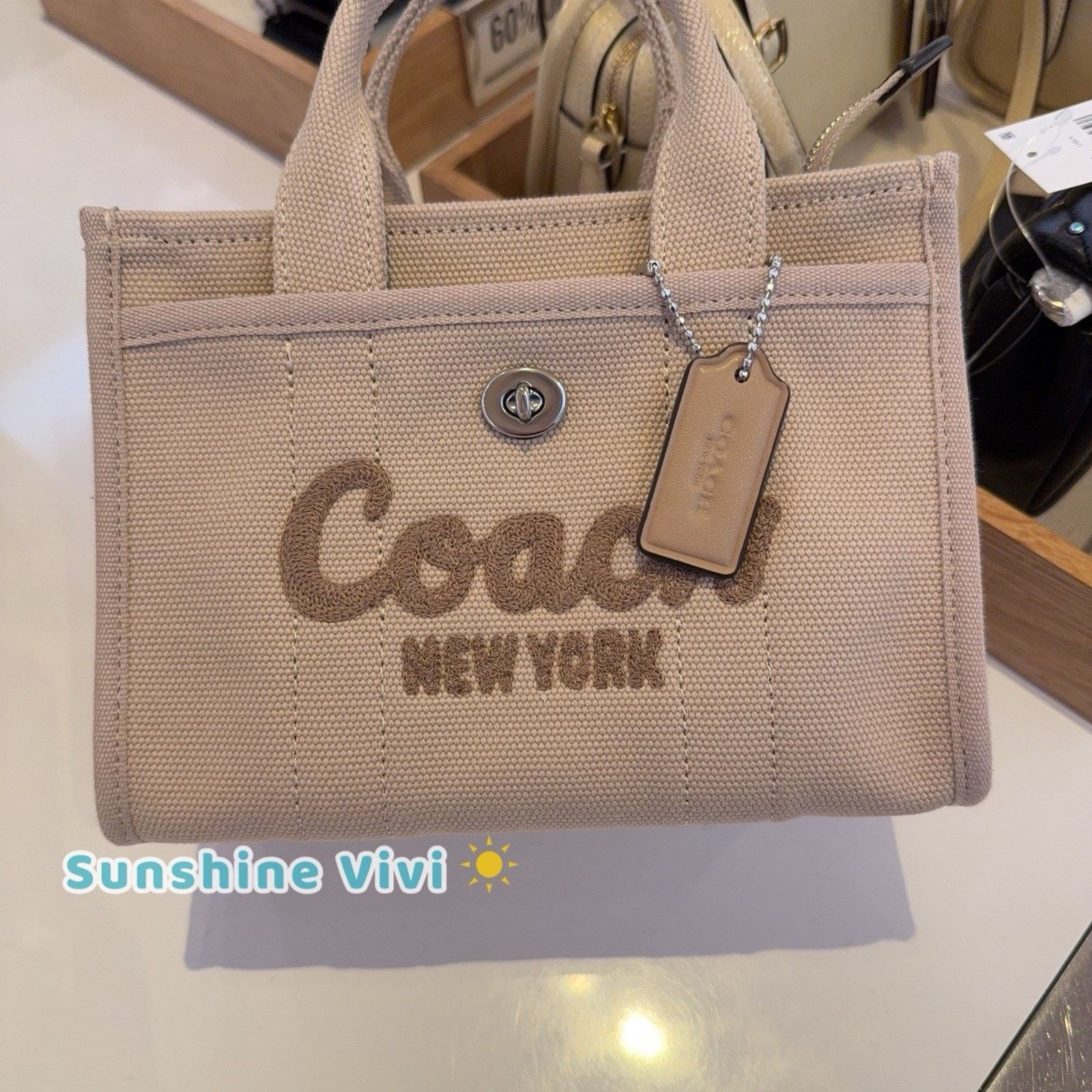 Coach NWT COACH Cargo Tote Bag 20 CZ098 Canvas Silver/Dark Natural Size ONE SIZE - 2 Thumbnail
