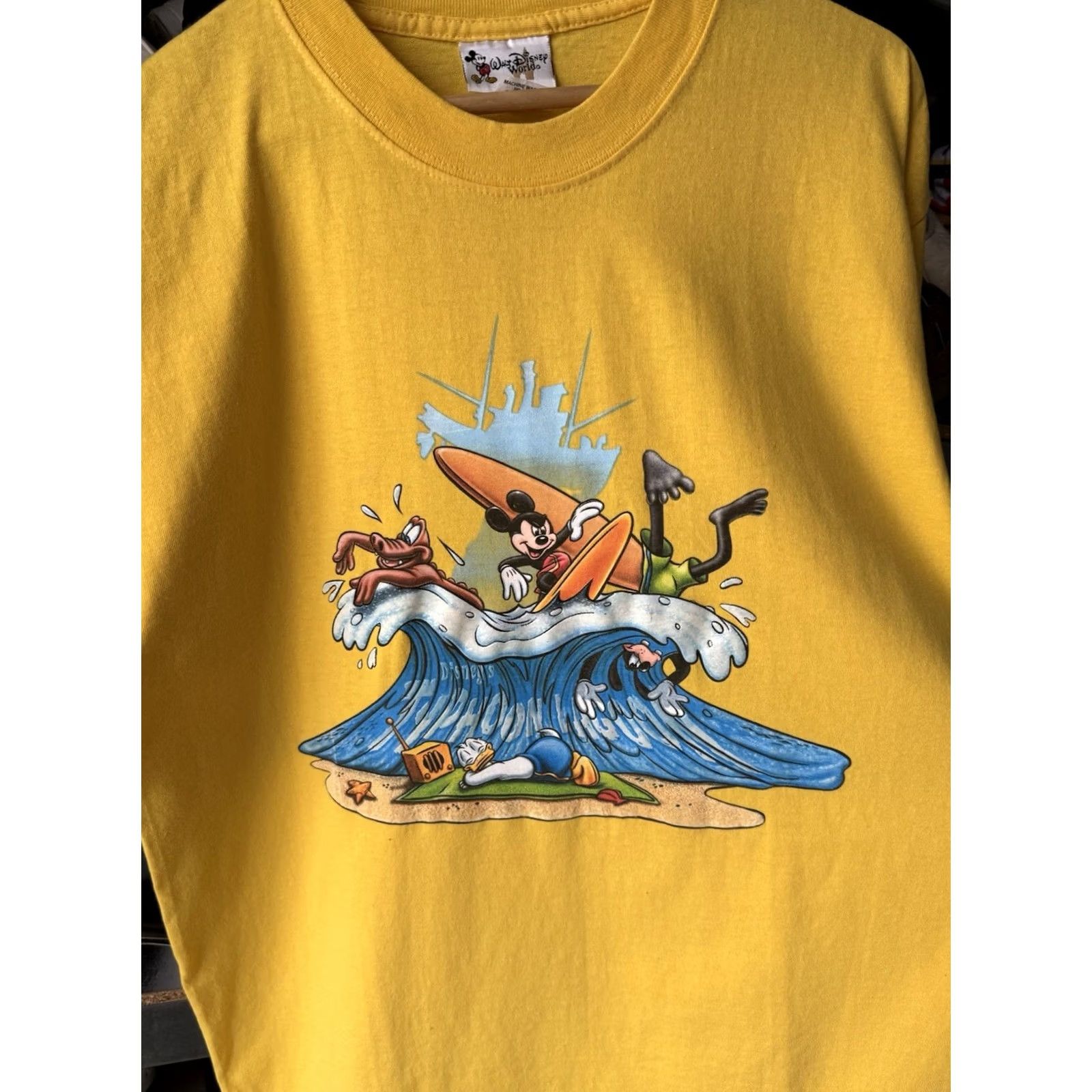 Disney VINTAGE Disney Mickey Mouse T-Shirt Men Regular Size M Yellow Short Sleeve 90s Retro Logo Theme Disney Hats Size US M / EU 48-50 / 2 - 4 Thumbnail