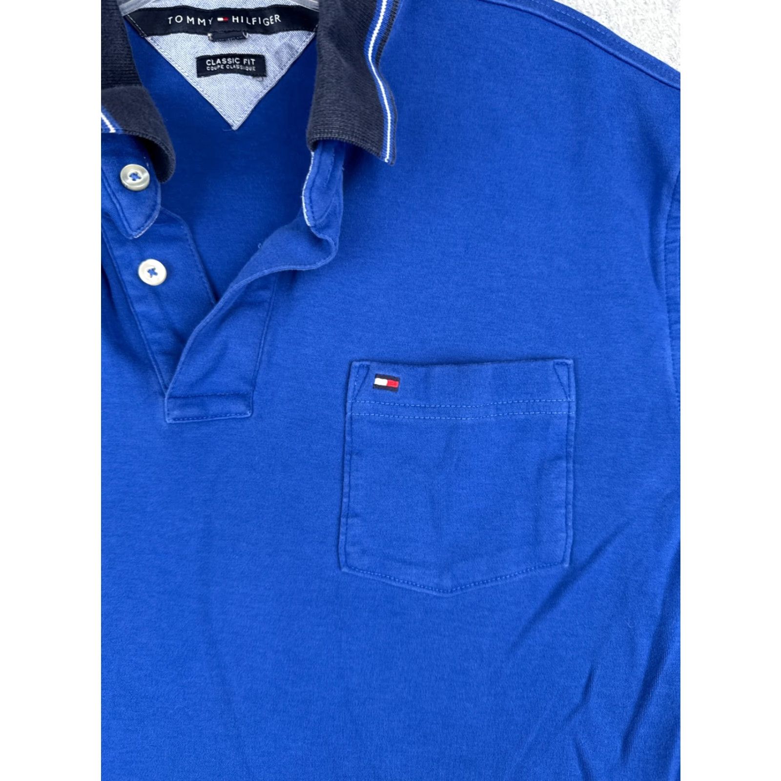 Tommy Hilfiger Tommy Hilfiger Polo Shirt Men Large Blue Classic Fit 100% Cotton Golf Casual Size US L / EU 52-54 / 3 - 6 Thumbnail