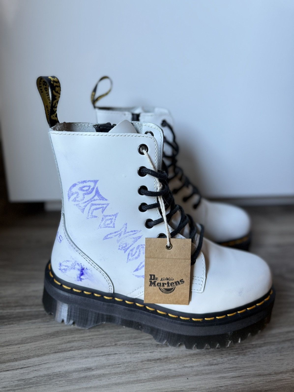 Dr. Martens Dr. Martens Rico Nasty Signed (Tattoo Ink) Jadon Boots, Rare Size US 7 / IT 37 - 8 Thumbnail