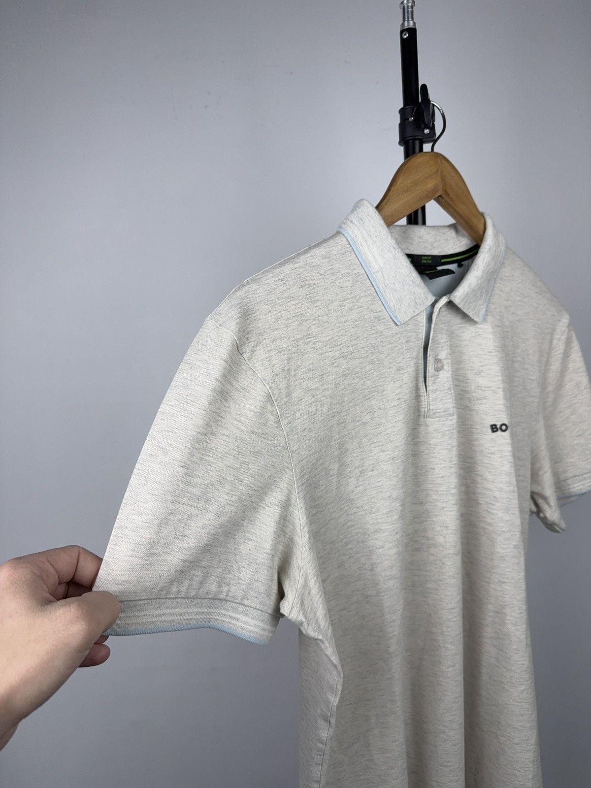 Hugo Boss Hugo Boss BO/SS Logo Slim Fit Stretch Polo Shirt Light Grey Size US L / EU 52-54 / 3 - 9 Thumbnail