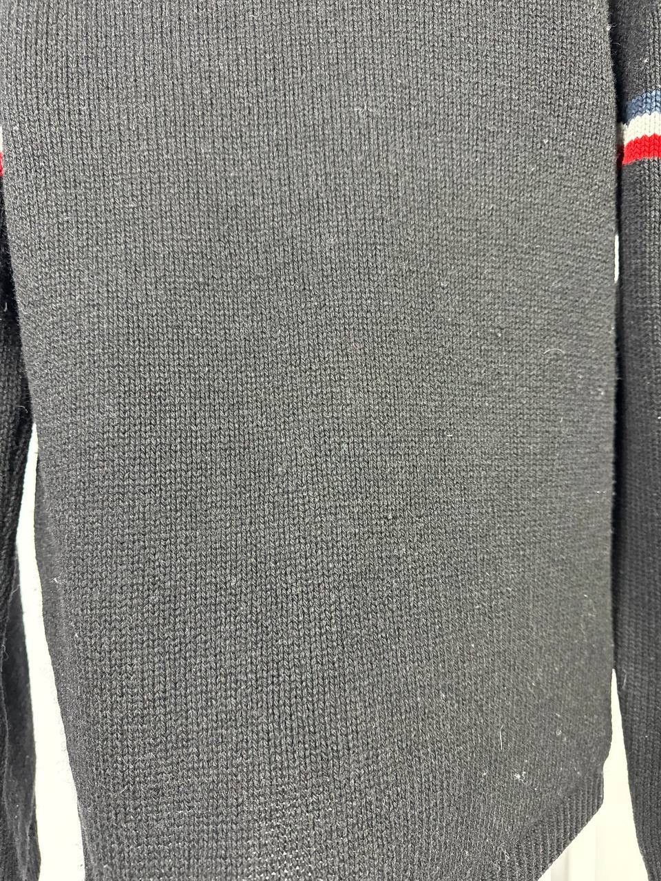 Moncler × Vintage ⚫️RARE Moncler Wool Sweater Black Logo Crewneck Jumper Size M Size M / US 6-8 / IT 42-44 - 3 Thumbnail