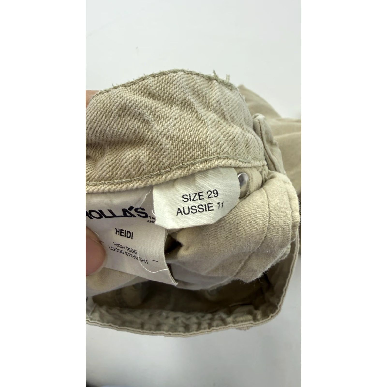 Rolla's VINTAGE Rolla's Heidi Jeans Womens 29 Aussie 11 Khaki High Rise Loose Straight Wide Leg Denim Size 29" - 7 Thumbnail