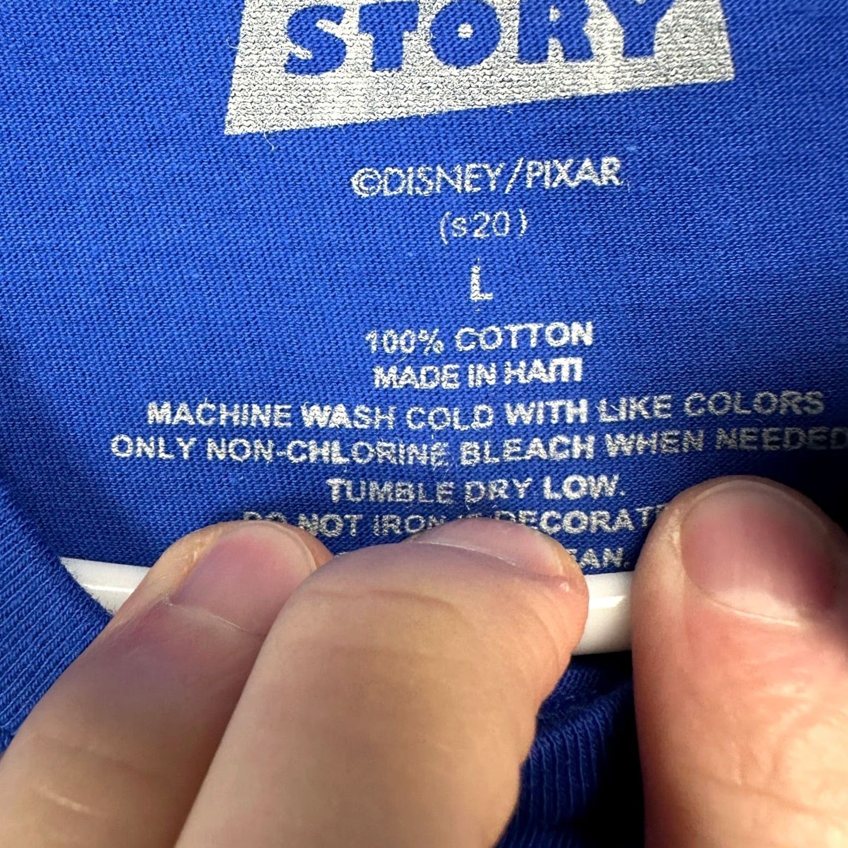 Disney Disney Pixar T-Shirt Men Toy Story Blue Woody Buzz Lightyear Graphic Print Short Sleeve Crew Neck Large) Size US L / EU 52-54 / 3 - 5 Thumbnail