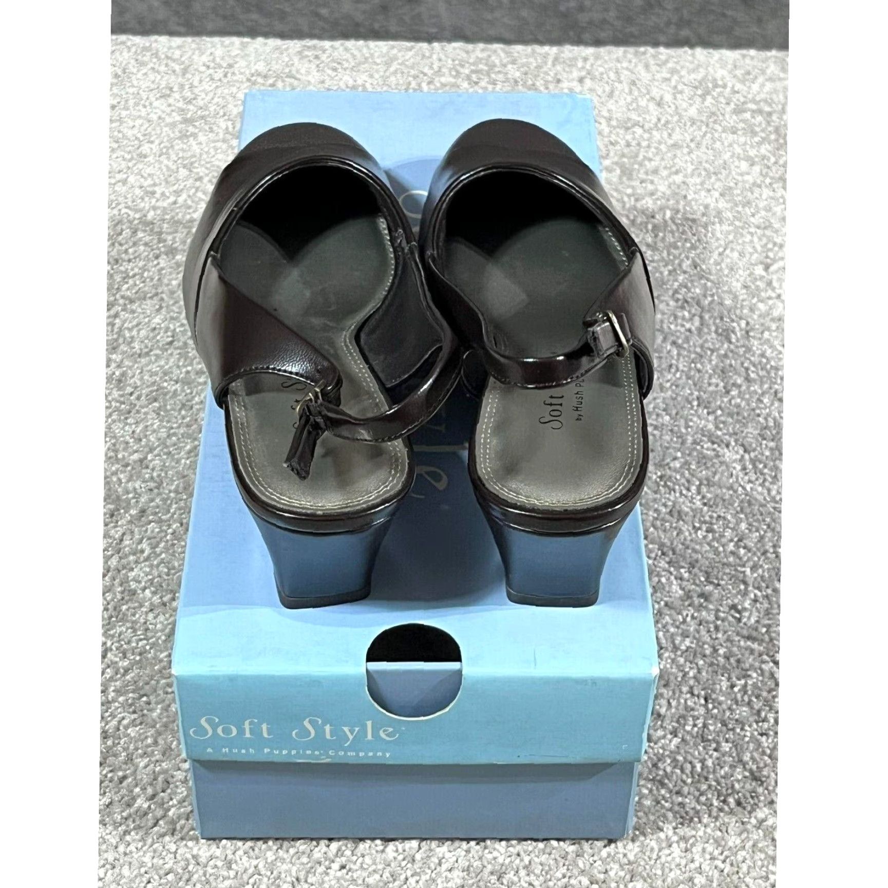 Hush Puppies Hush Puppies Vintage 90s Y2K Chunky Block Heels Slingback Buckle Women's Sz 6.5 M Brown Shoes Size US 5 / IT 35 - 4 Thumbnail