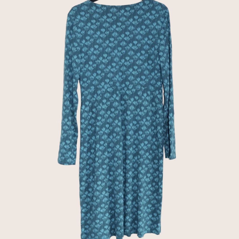 Vintage Seasalt Crest Dress Womens Teal V-Neck UK 12 Bamboo Knee Length Long Sleeve Pullover Casual Party Travel Vintage No Size XL / US 12-14 / IT 48-50 - 1 Thumbnail