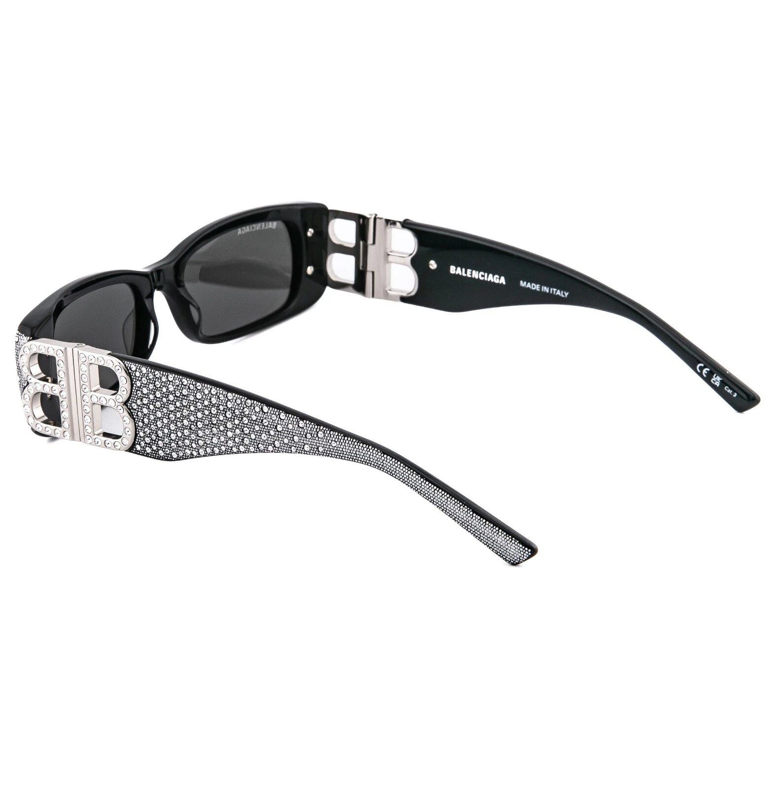 Balenciaga BALENCIAGA DYNASTY 0096 Black 013 Crystal BB Logo BB0096 Size ONE SIZE - 4 Thumbnail
