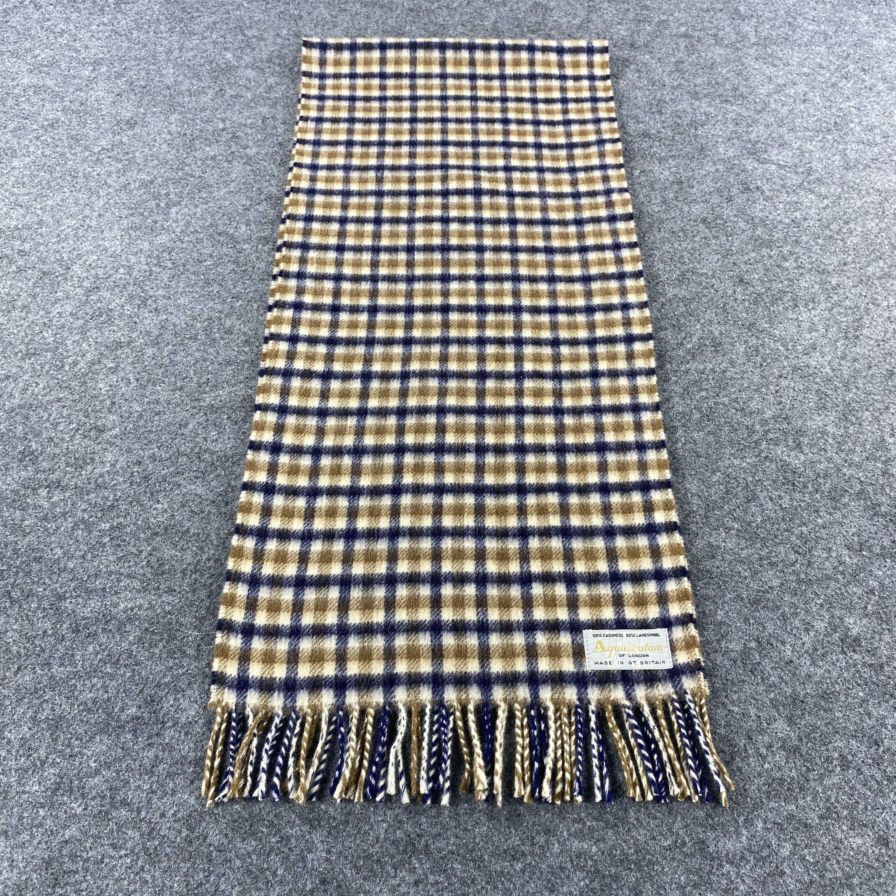 Aquascutum × Vintage Aquascutum Scarf # Muffler # Neckwear # D611 Size ONE SIZE - 4 Thumbnail