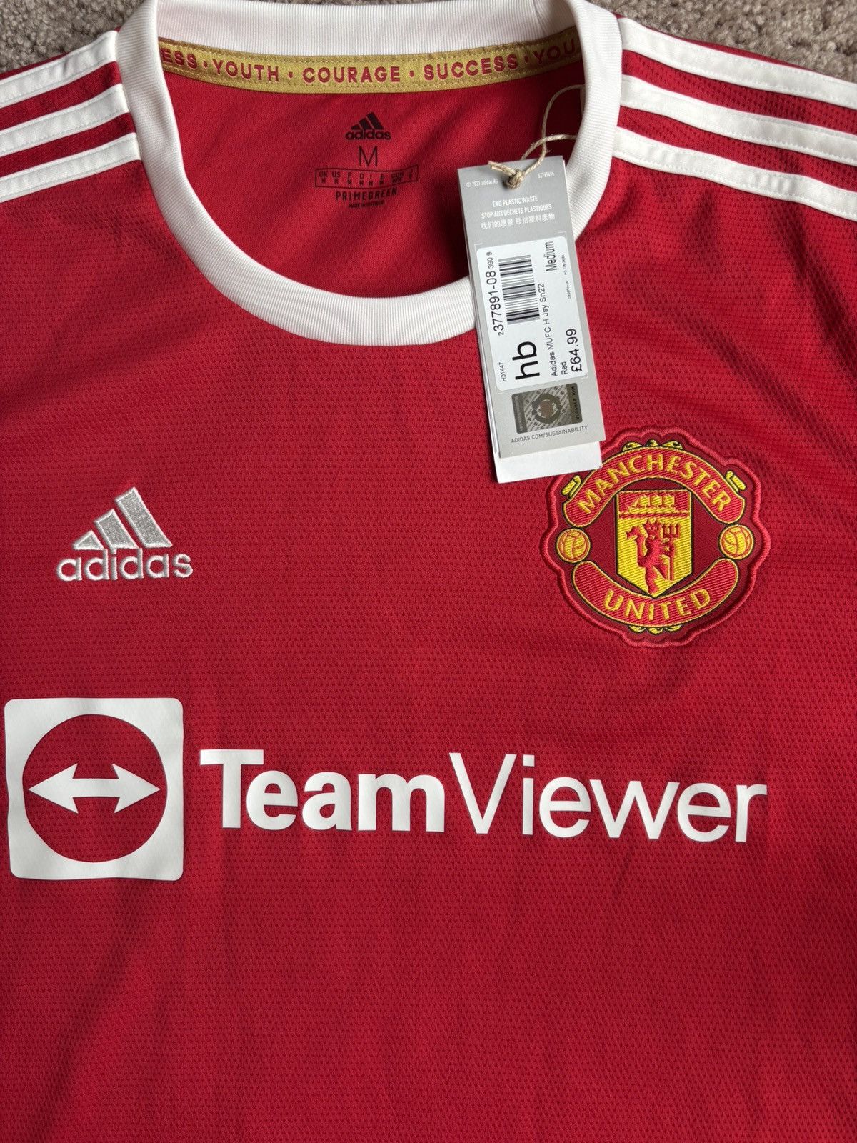 Adidas Adidas Manchester United 21’–22 Home Jersey Replica (H31447) Size US M / EU 48-50 / 2 - 3 Thumbnail