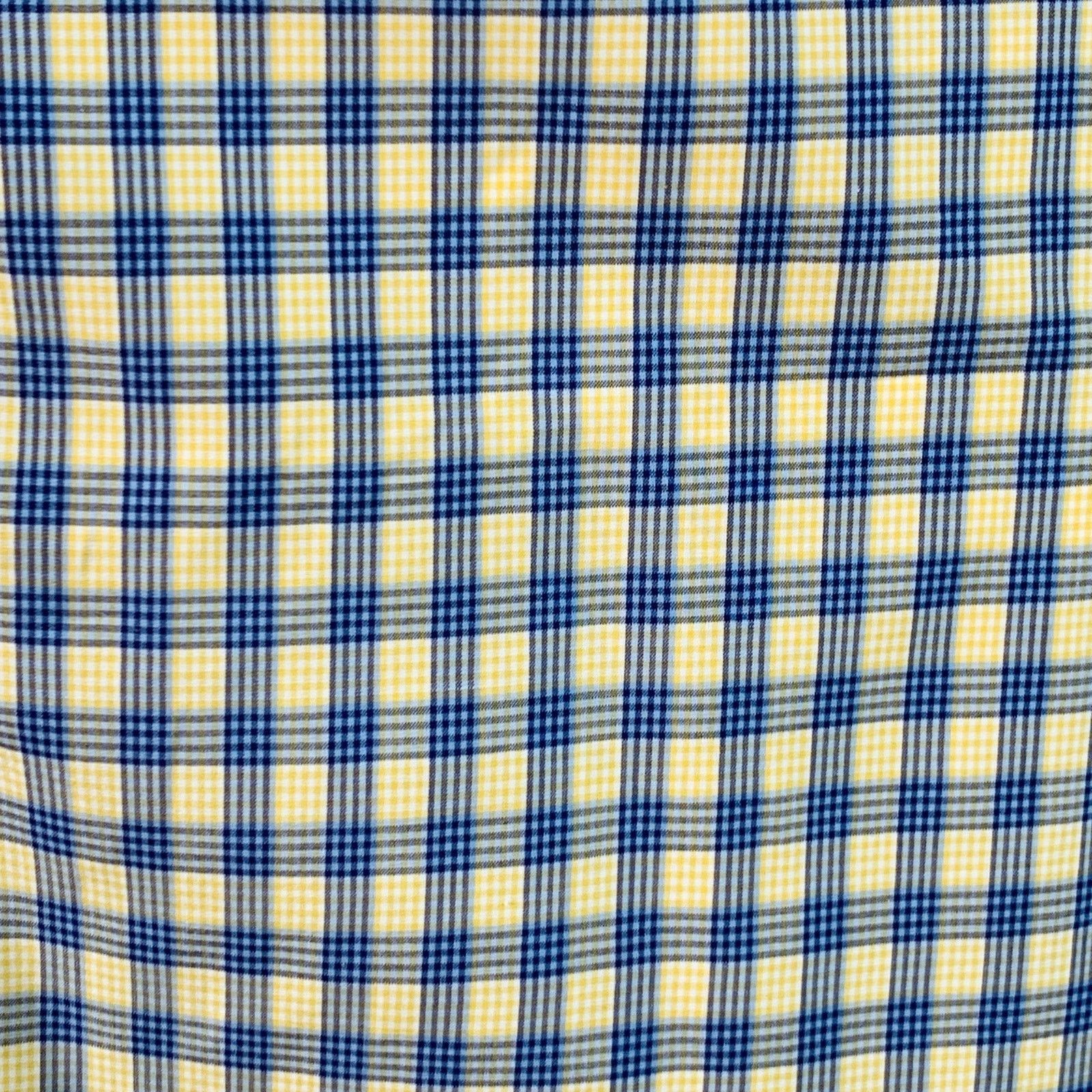 Turnbull & Asser Size L Blue Yellow Checkered Cotton Long Sleeve Shirt Size US L / EU 52-54 / 3 - 2 Thumbnail