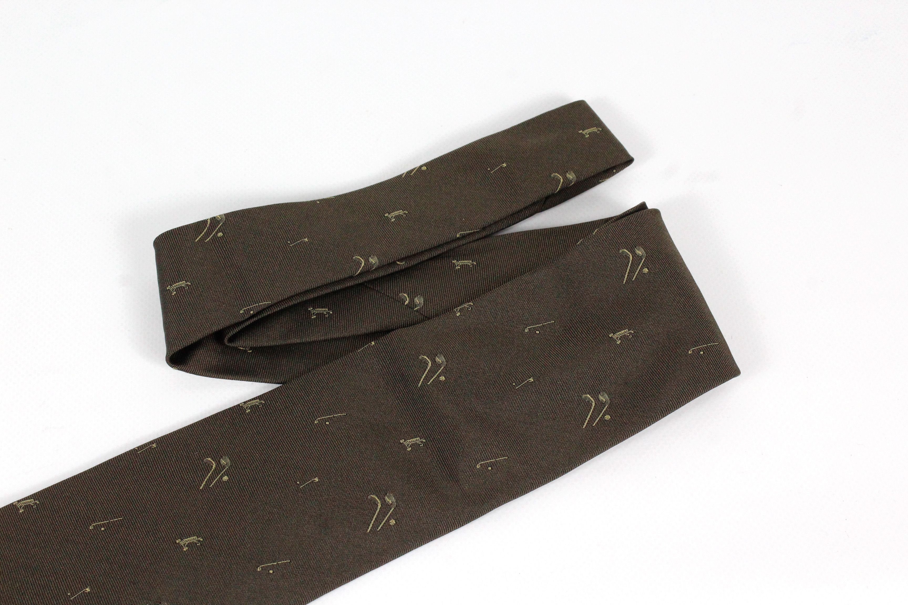 Hermes Hermes Golf Stick Pattern Silk Tie Cravatte Size ONE SIZE - 2 Thumbnail