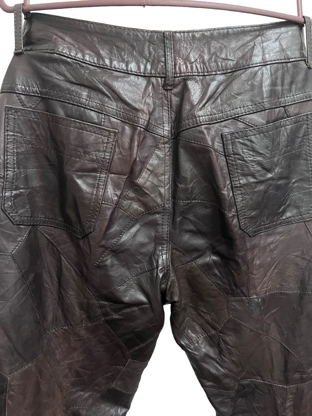 Japanese Brand × Vintage Vintage Hiroki Brown Patches Work Leather Pants Size US 30 / EU 46 - 6 Thumbnail