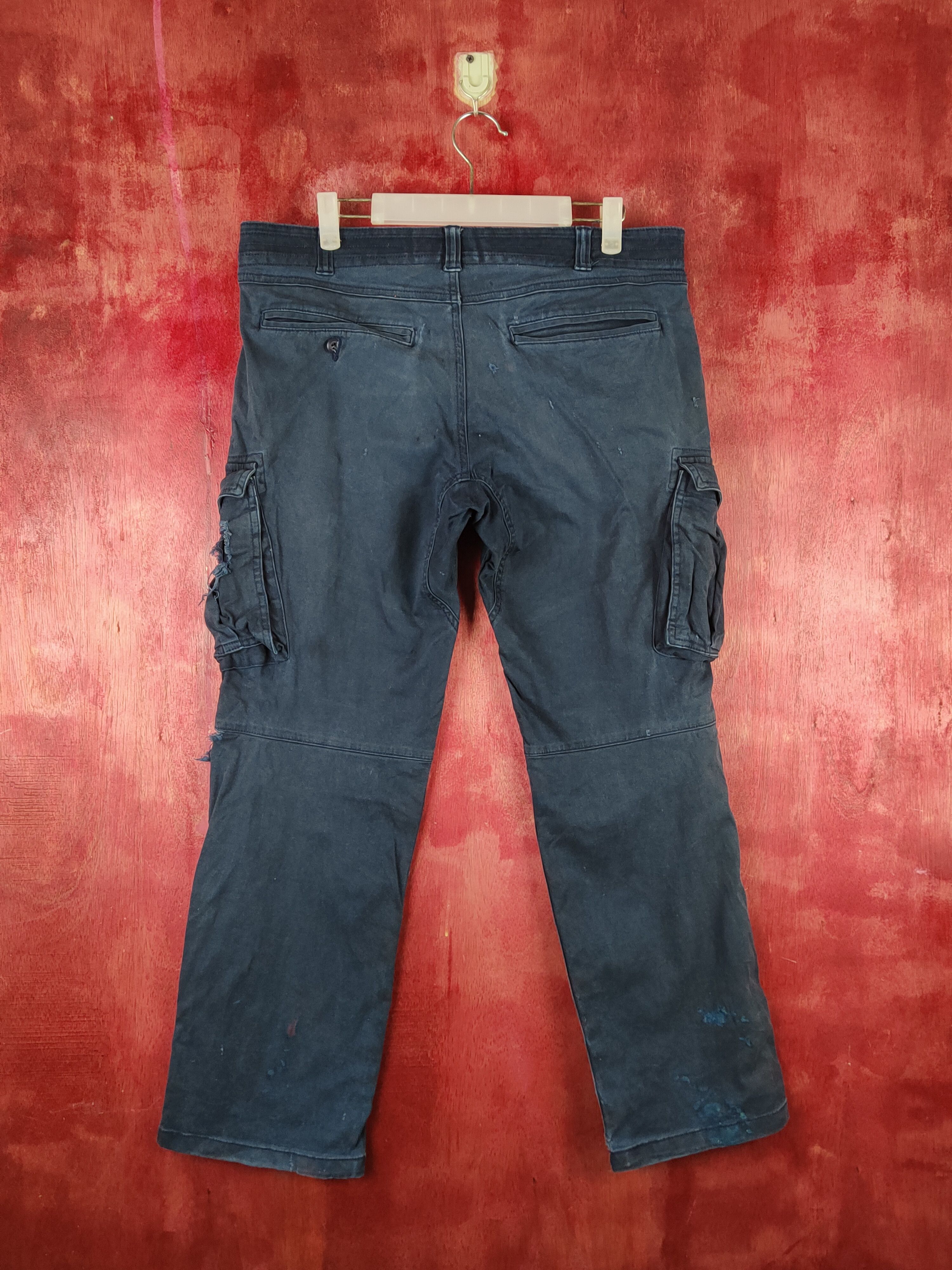Japanese Brand Geride Dark Blue Multipocket Tactical Cargo Pants #S2152 Size US 34 / EU 50 - 8 Thumbnail