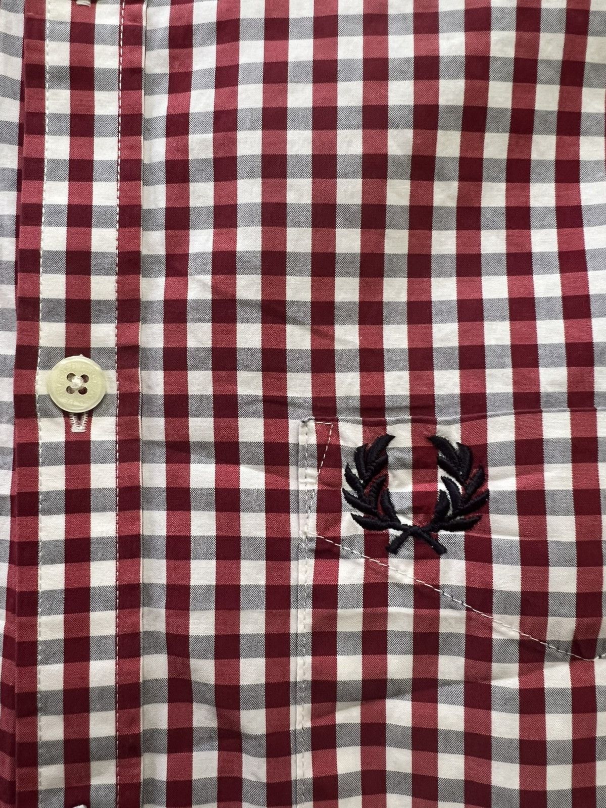 Fred Perry Fred Perry Burgundy Gingham Dress Shirt – Size M Size US M / EU 48-50 / 2 - 3 Thumbnail