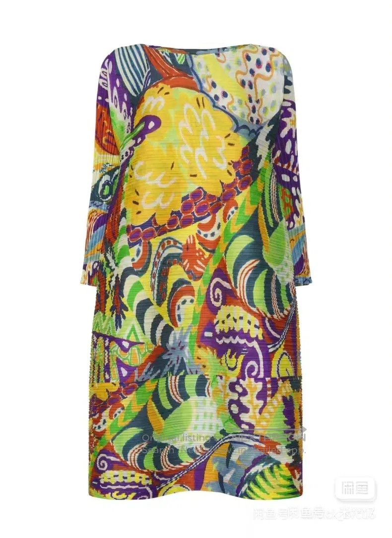 Issey Miyake Issey Miyake Light-colored Spring Dress Size XXL / US 16-18 / IT 52-54 - 1 Thumbnail