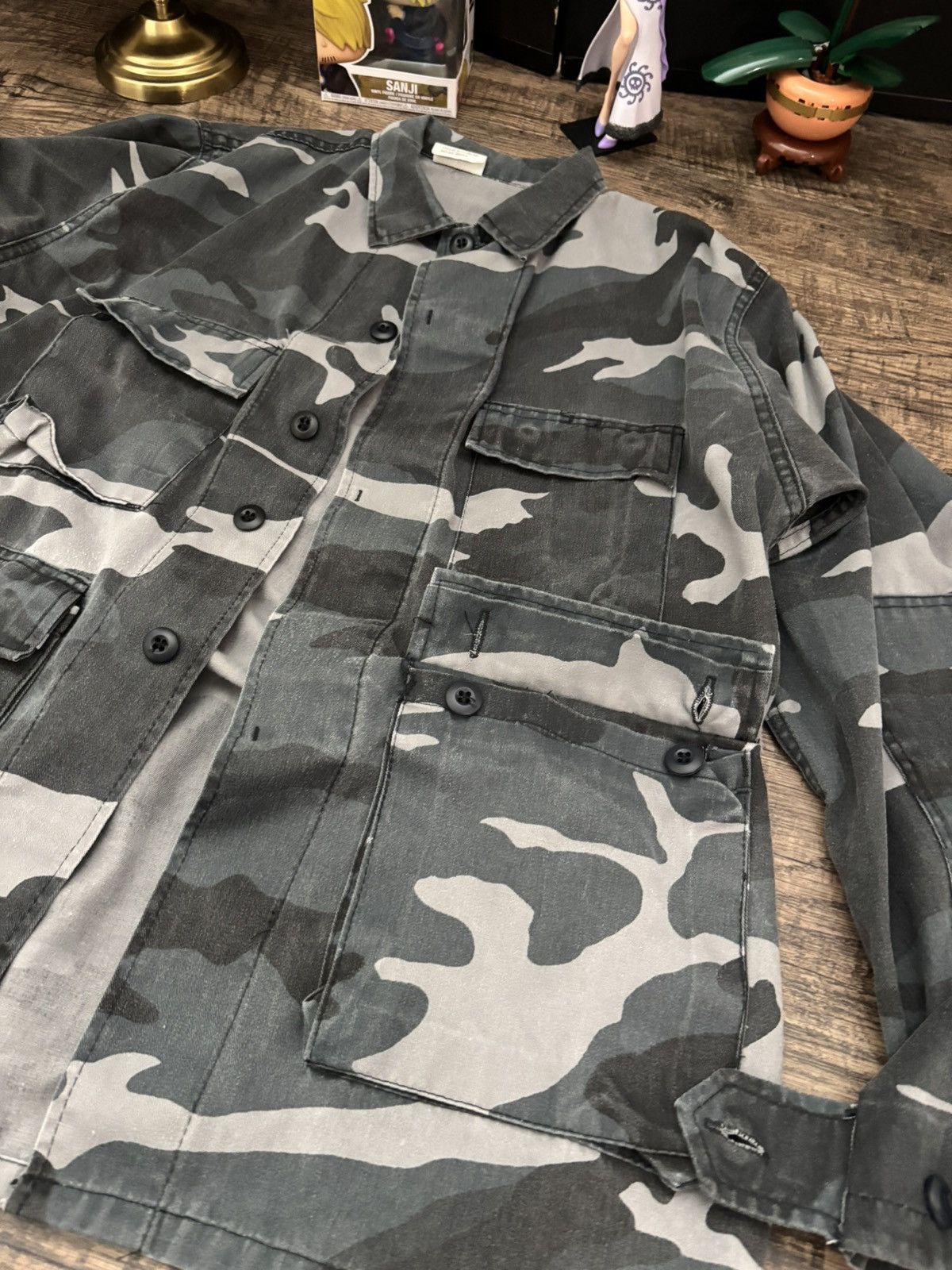 Vintage 90s Woodland Night Camo BDU Jacket Large Adjustable Size US L / EU 52-54 / 3 - 2 Thumbnail