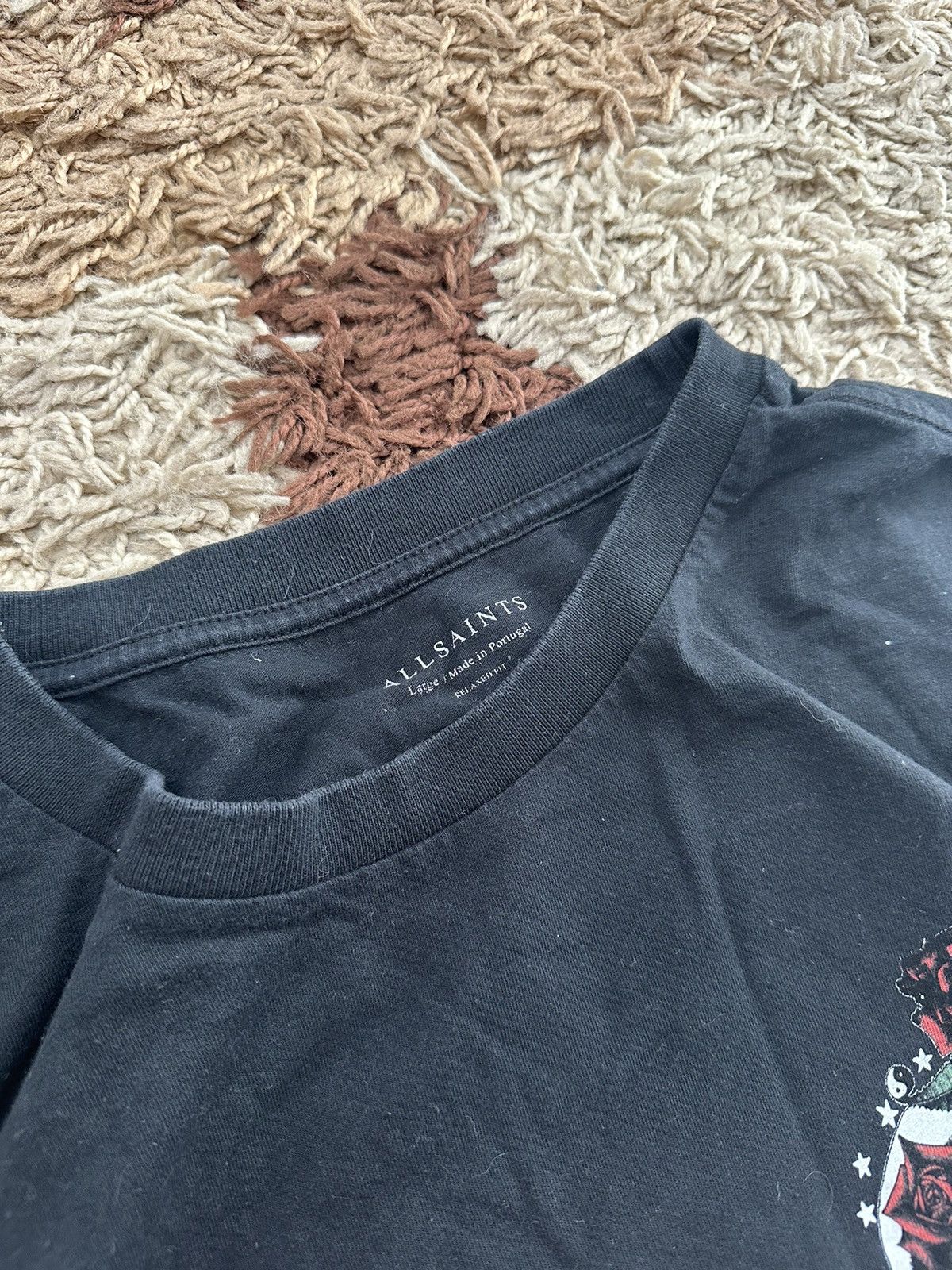 Allsaints × Vintage 🔥VINTAGE ALLSAINTS “KARMIC INSTANT” Y2K PRINTED T-SHIRT🔥 Size US L / EU 52-54 / 3 - 5 Thumbnail