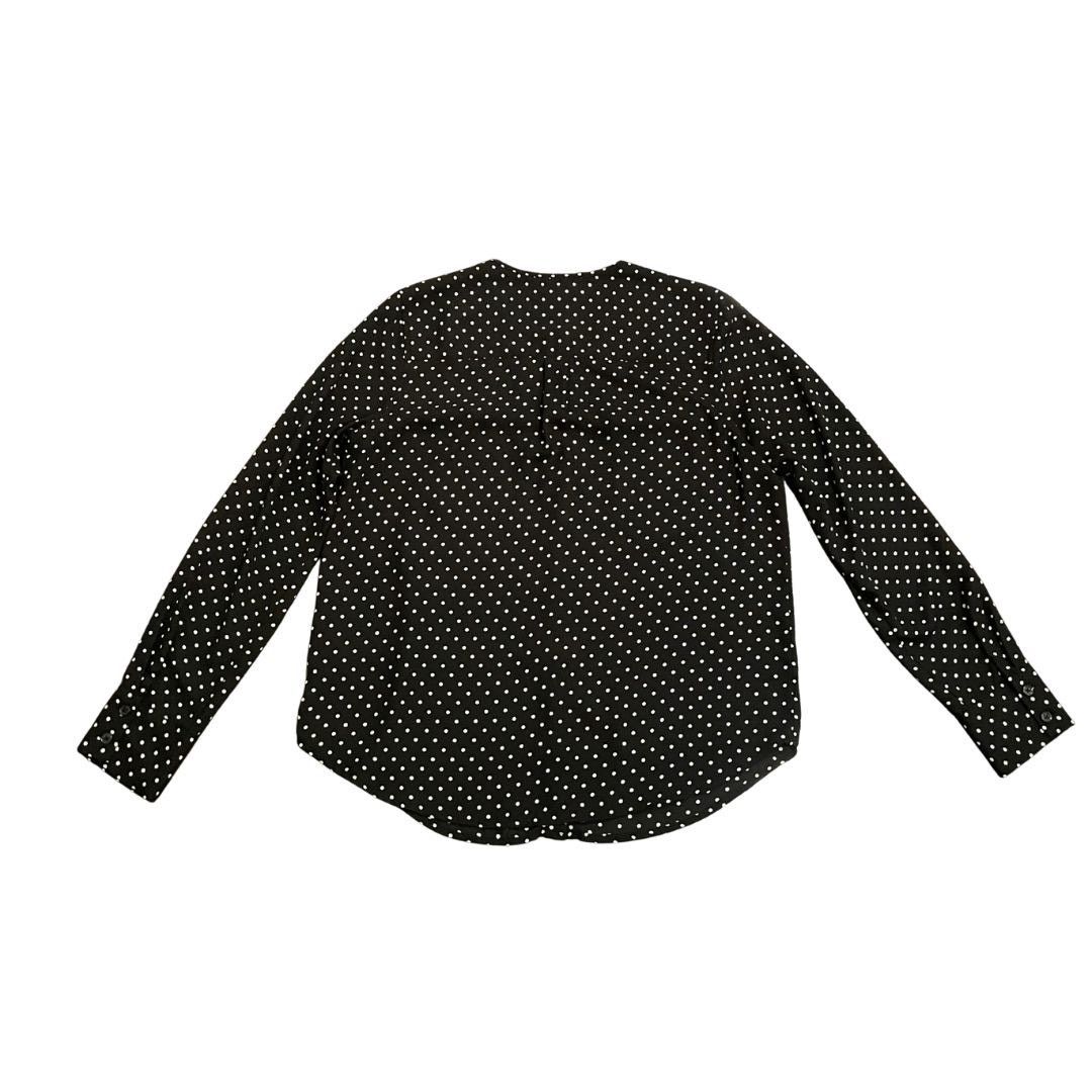 Other Who What Wear Black & White Polka Dot Long Sleeve Blouse Size M / US 6-8 / IT 42-44 - 3 Thumbnail