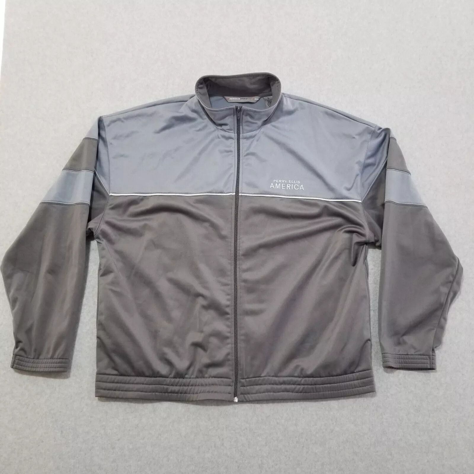 Perry Ellis Perry Ellis Track Jacket Mens XL Gray America Activewear Size US XL / EU 56 / 4 - 1 Thumbnail