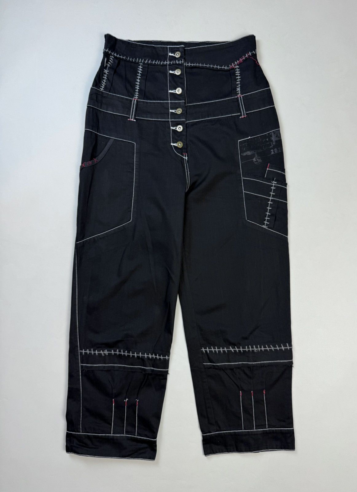 Cop Copine Cop Copine Avant-Garde Y2K High Rise Wide Leg Pants Trousers Size 30" / US 8 / IT 44 - 1 Thumbnail